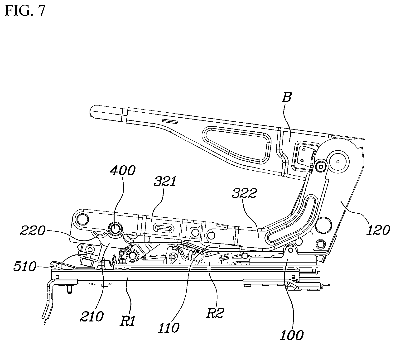 Patent US12103440 Figure 7 – Seat adjustment apparatus for mobility