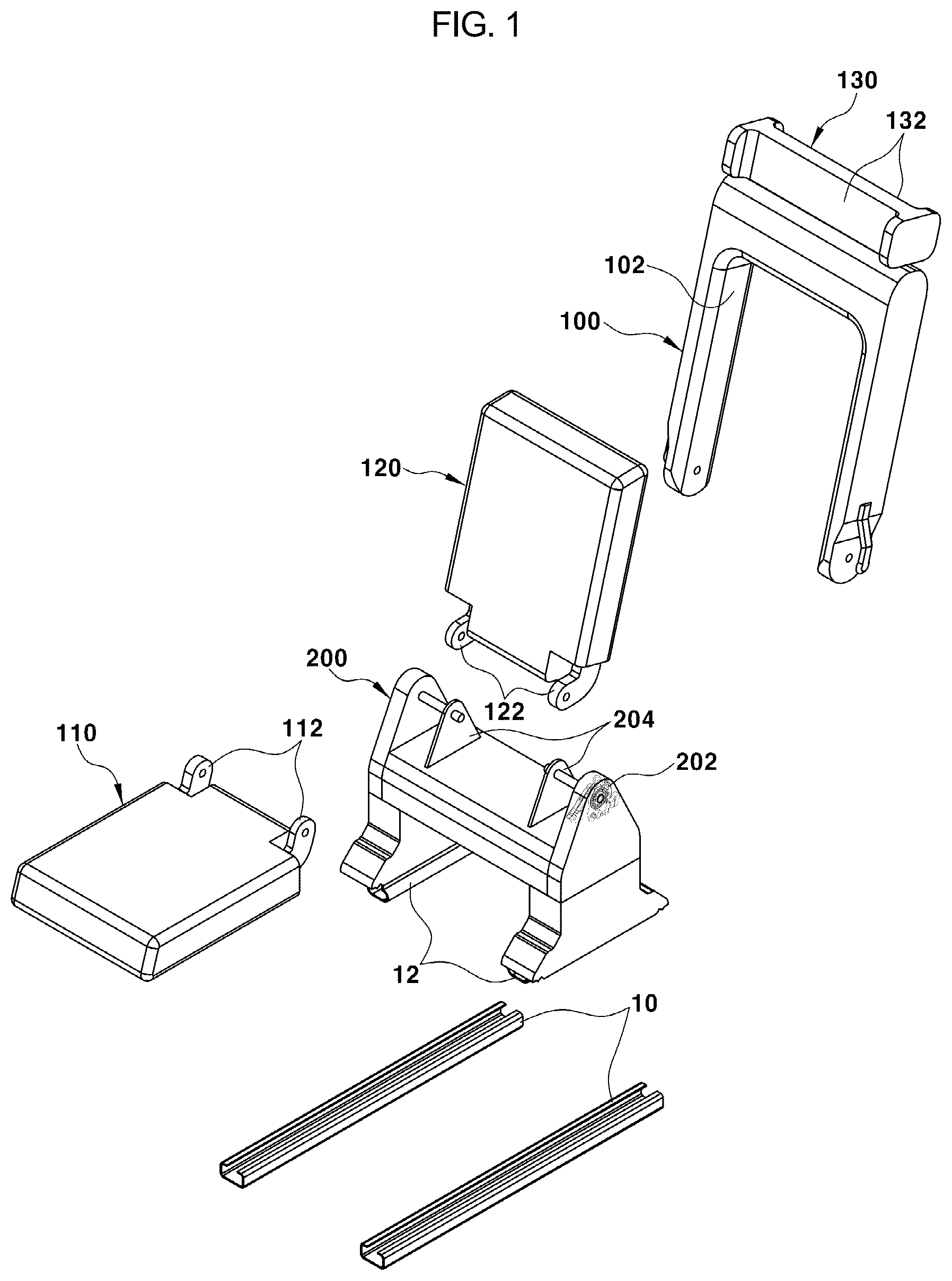 Patent US12103441 Figure 1 – Vehicle seat