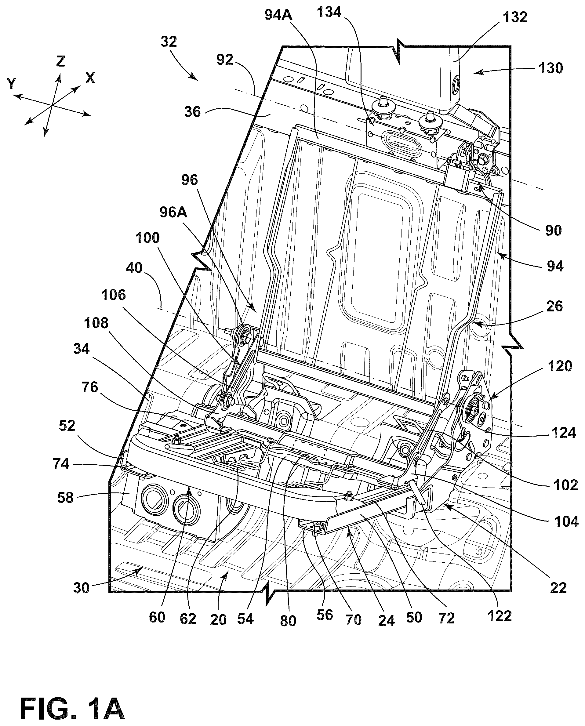 Patent US12103444 Figure 1 – Seat assembly