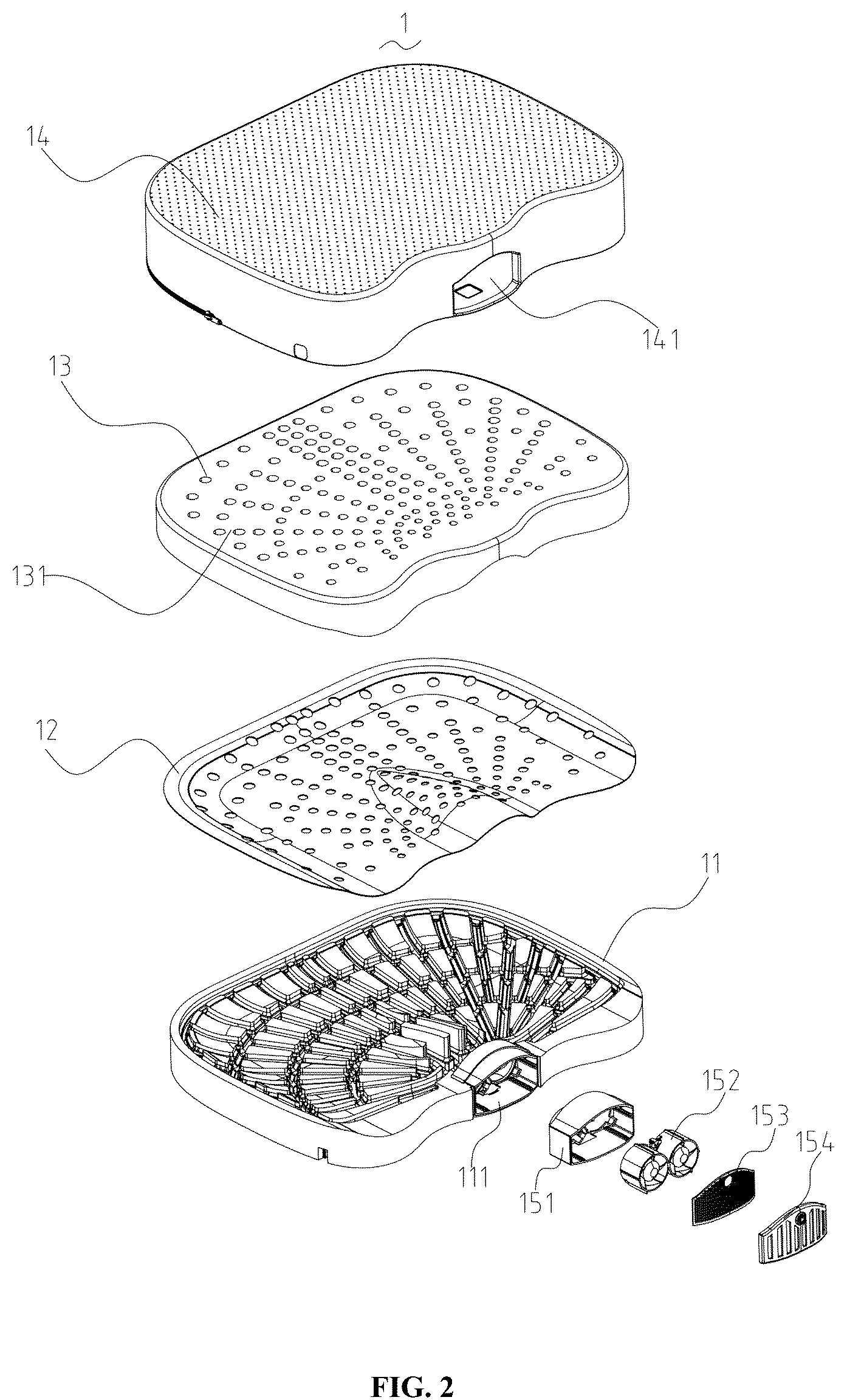 Patent US12103447 Figure 2 – Vehicle-mounted air circulation cushion