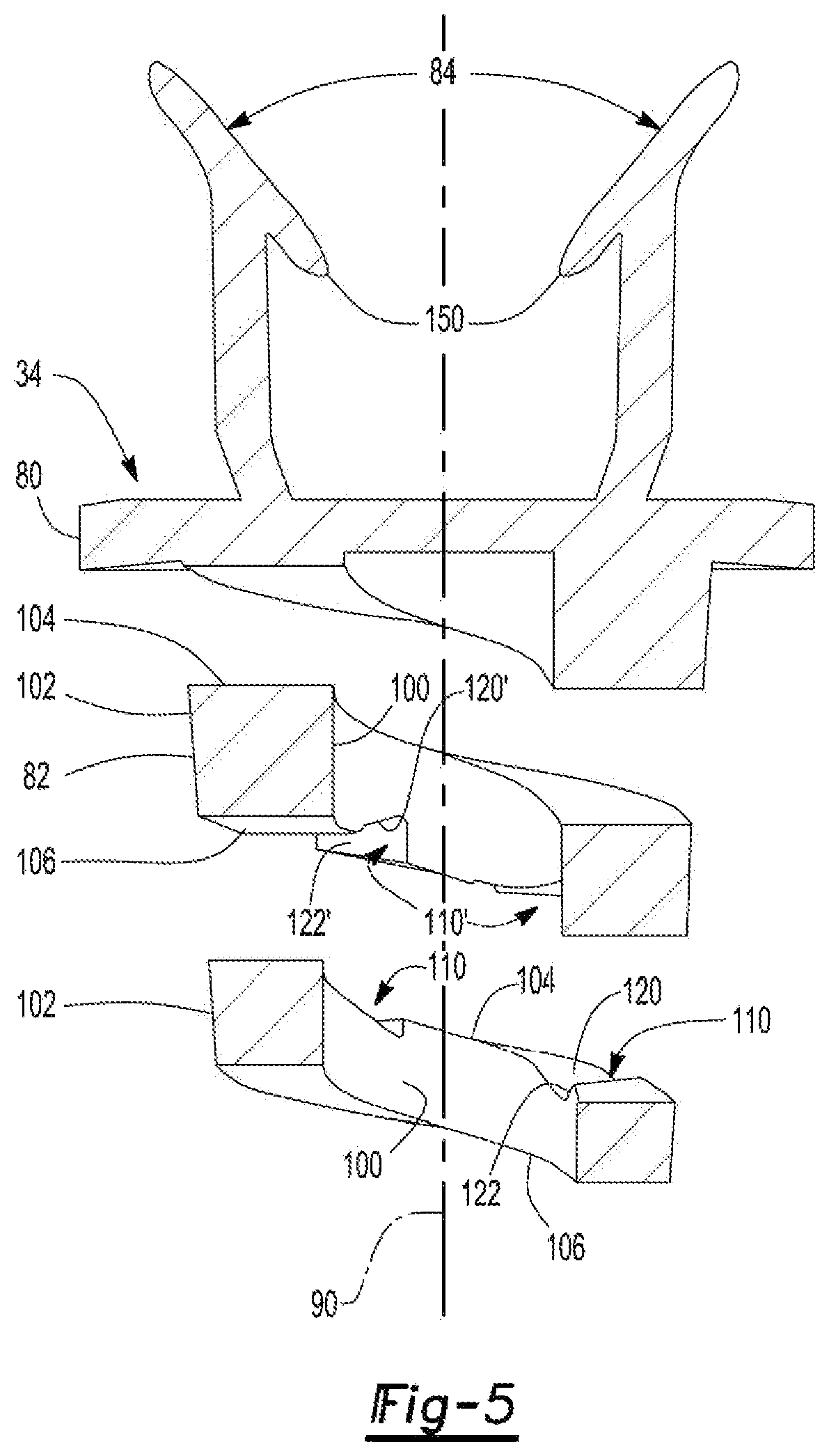 Patent US12103449 Figure 5 – Retention clip for a seat assembly and method of assembly