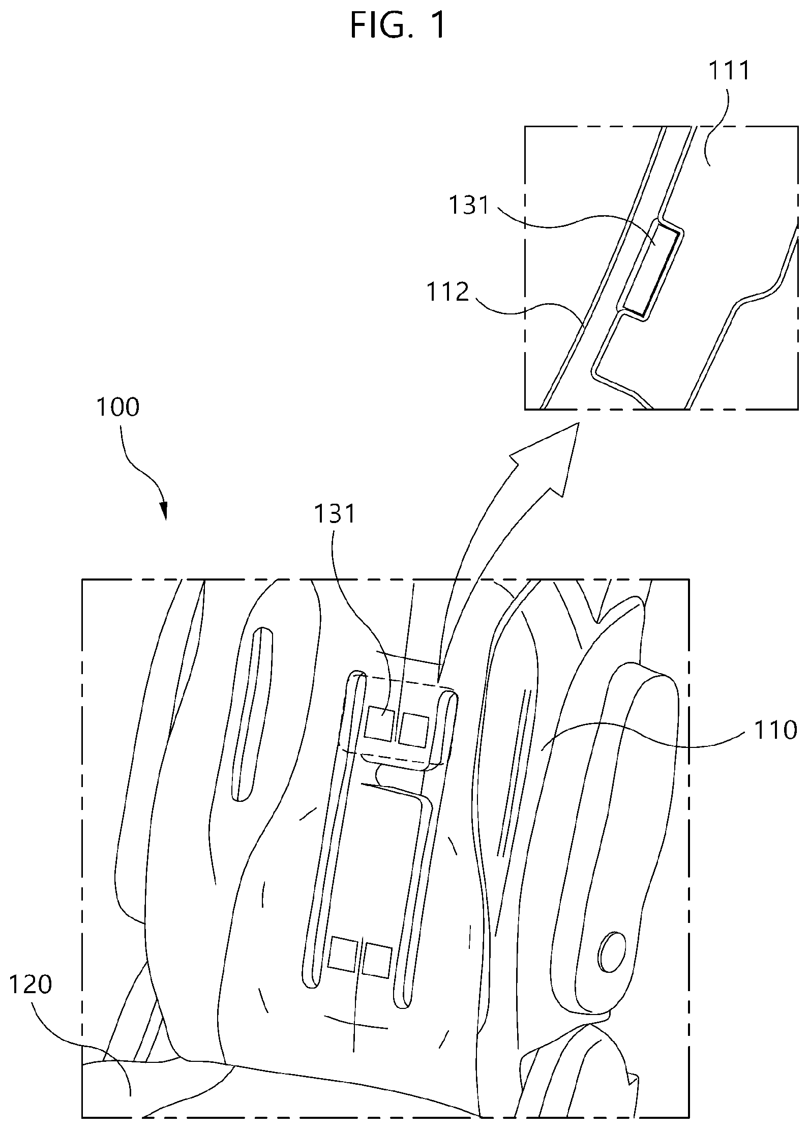 Patent US12103451 Figure 1 – Vibration motor assembly of seat