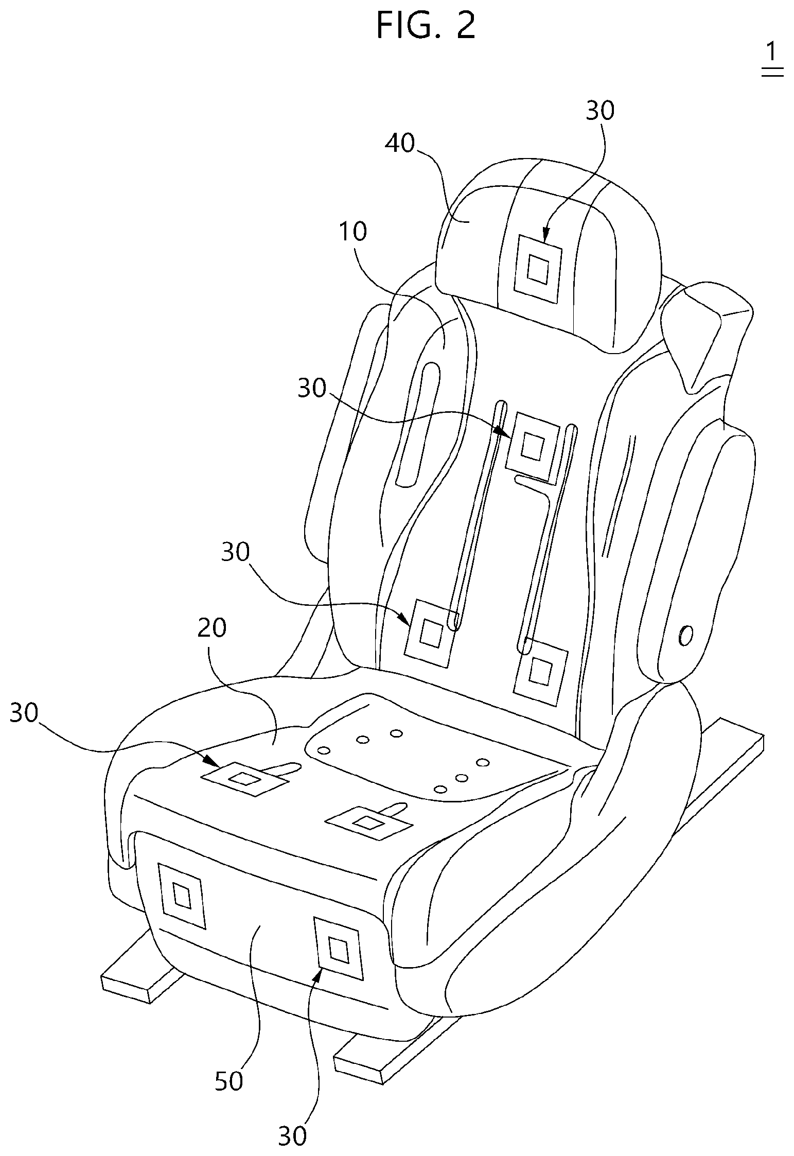 Patent US12103451 Figure 2 – Vibration motor assembly of seat