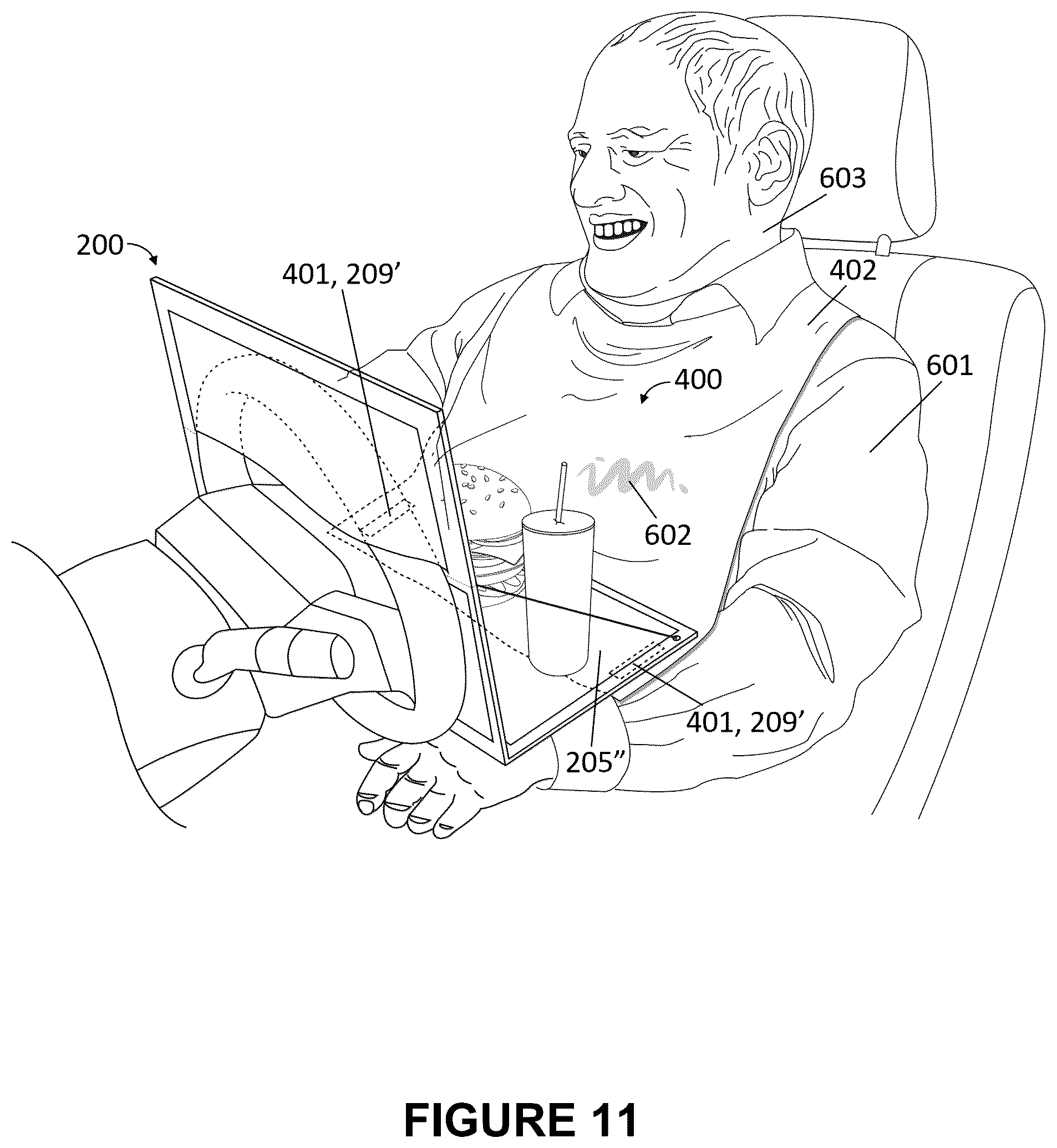 Patent US12103452 Figure 11 – Multi-purpose organizing tray
