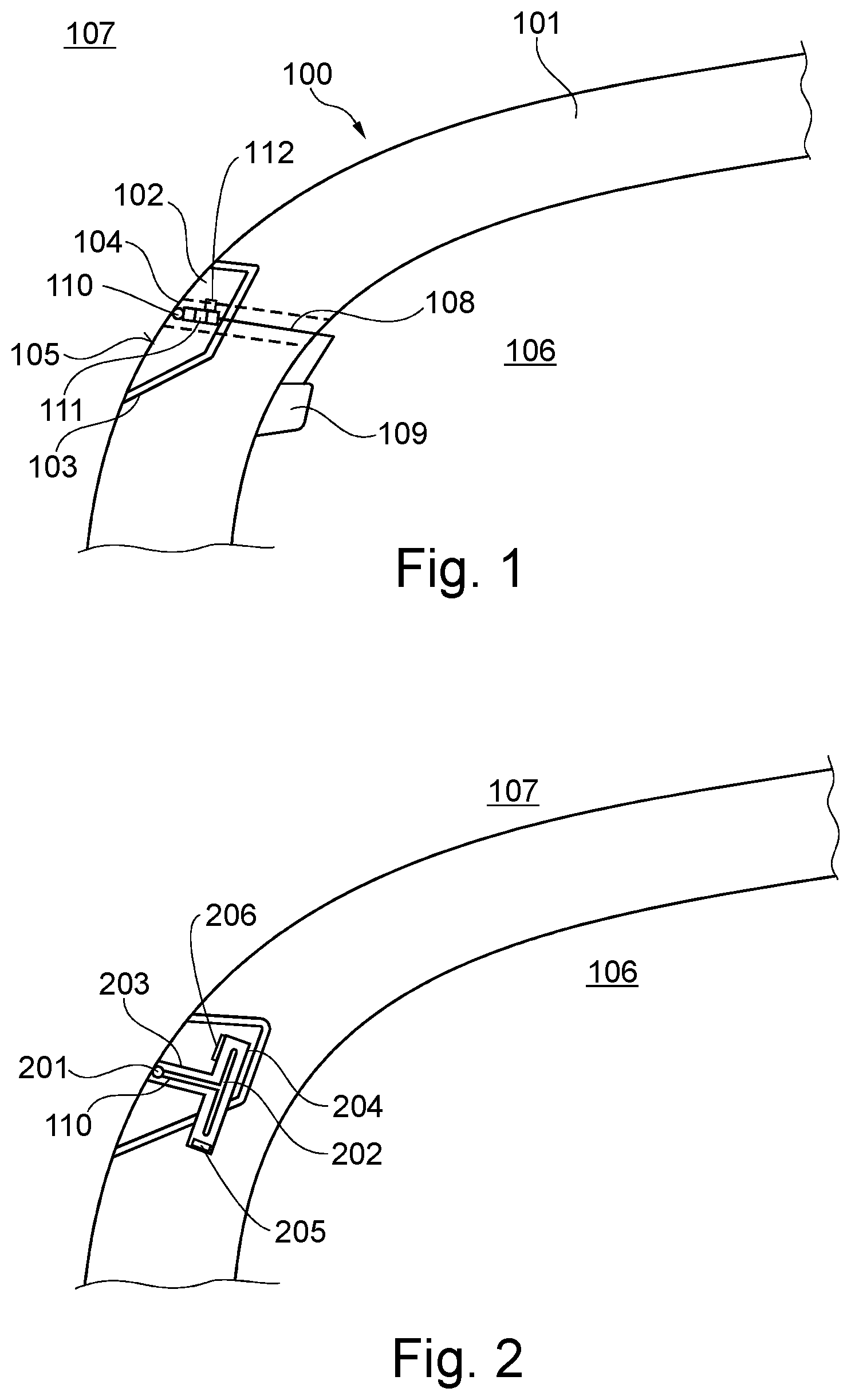 Patent US12103455 Figure 1 – Dummy element having an illuminant