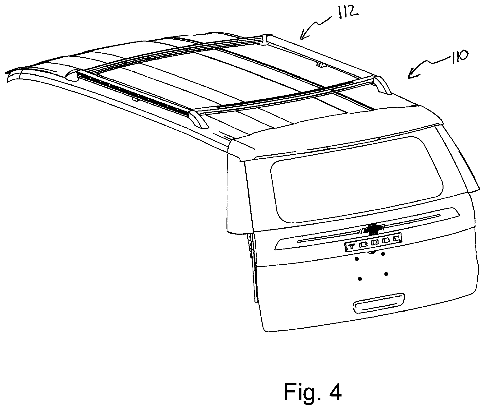Patent US12103458 Figure 4 – Tailgate and rooftop mounted warning or emergency lights