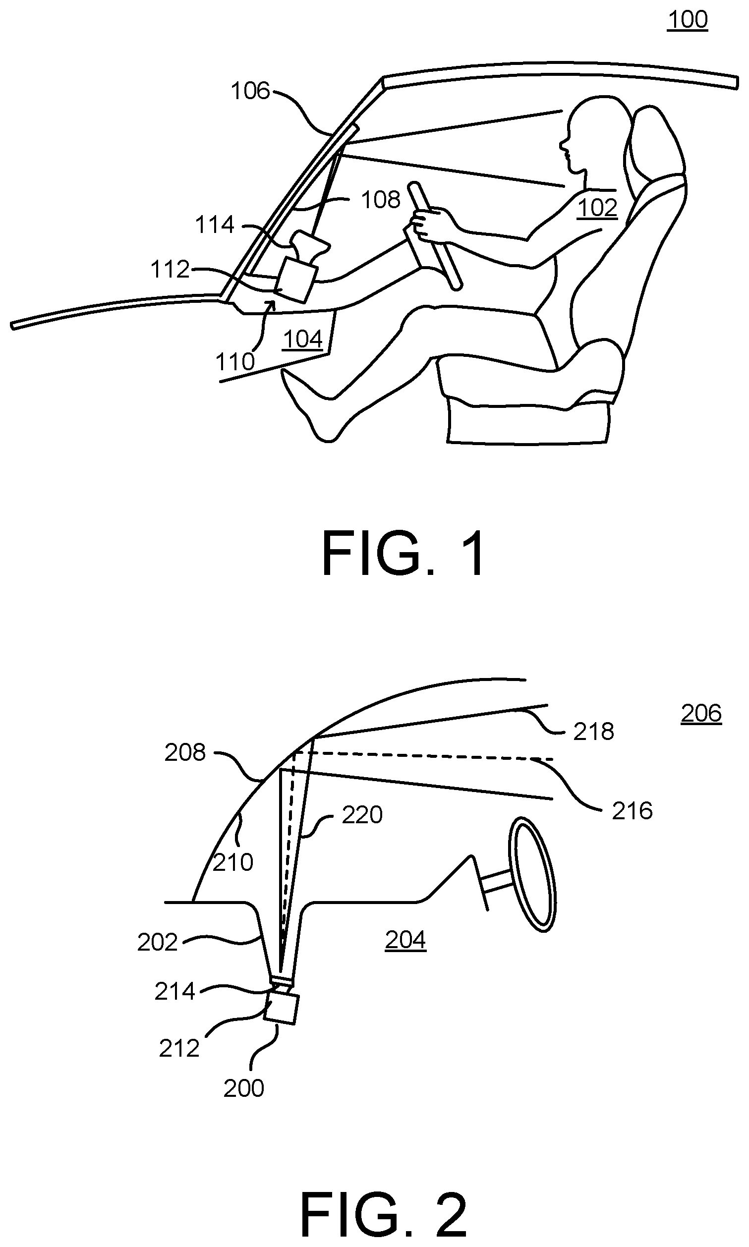 Patent US12103462 Figure 1 – Windshield-reflected infrared imaging of vehicle occupant