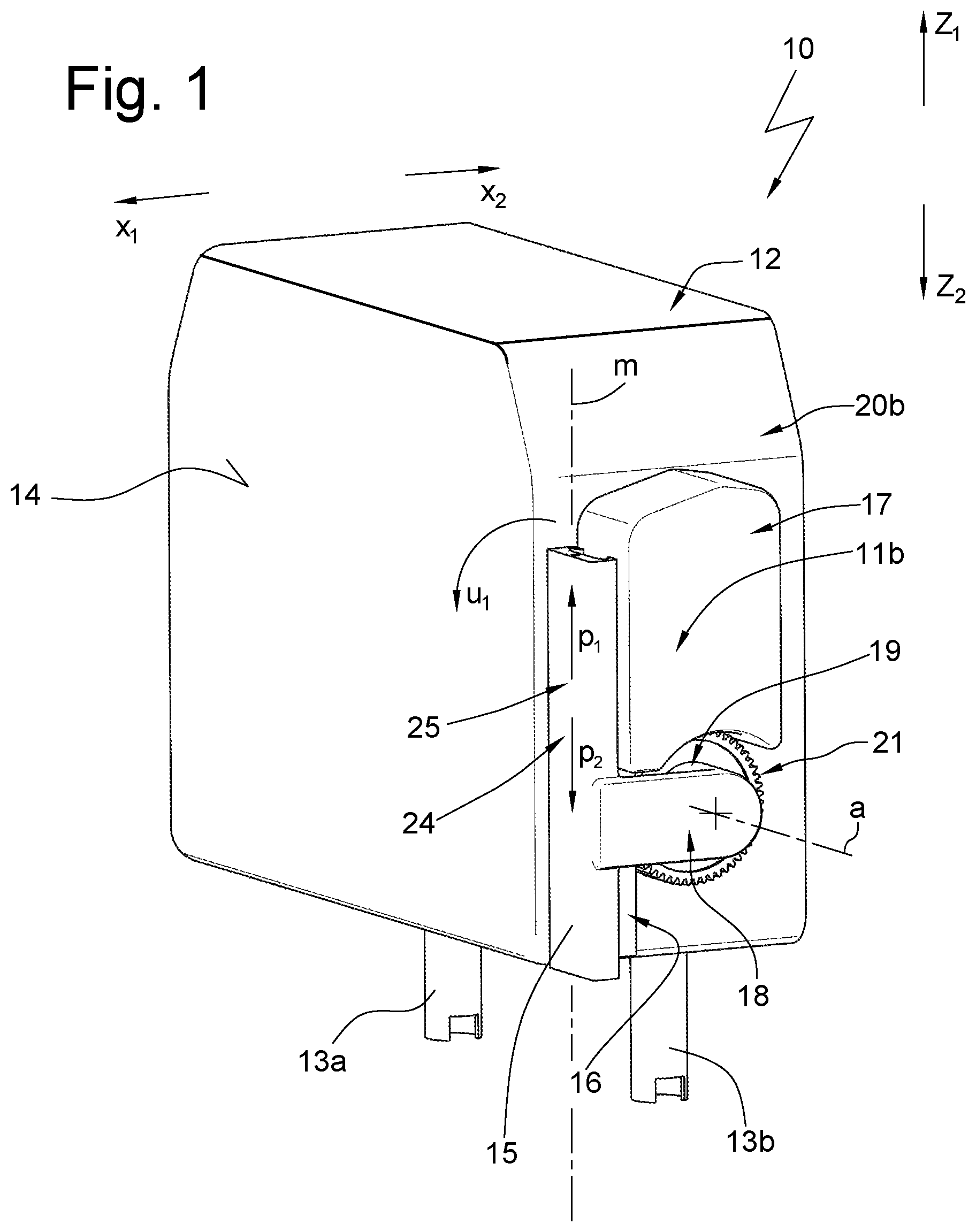 Patent US12103464 Figure 1 – Equipment component for a vehicle