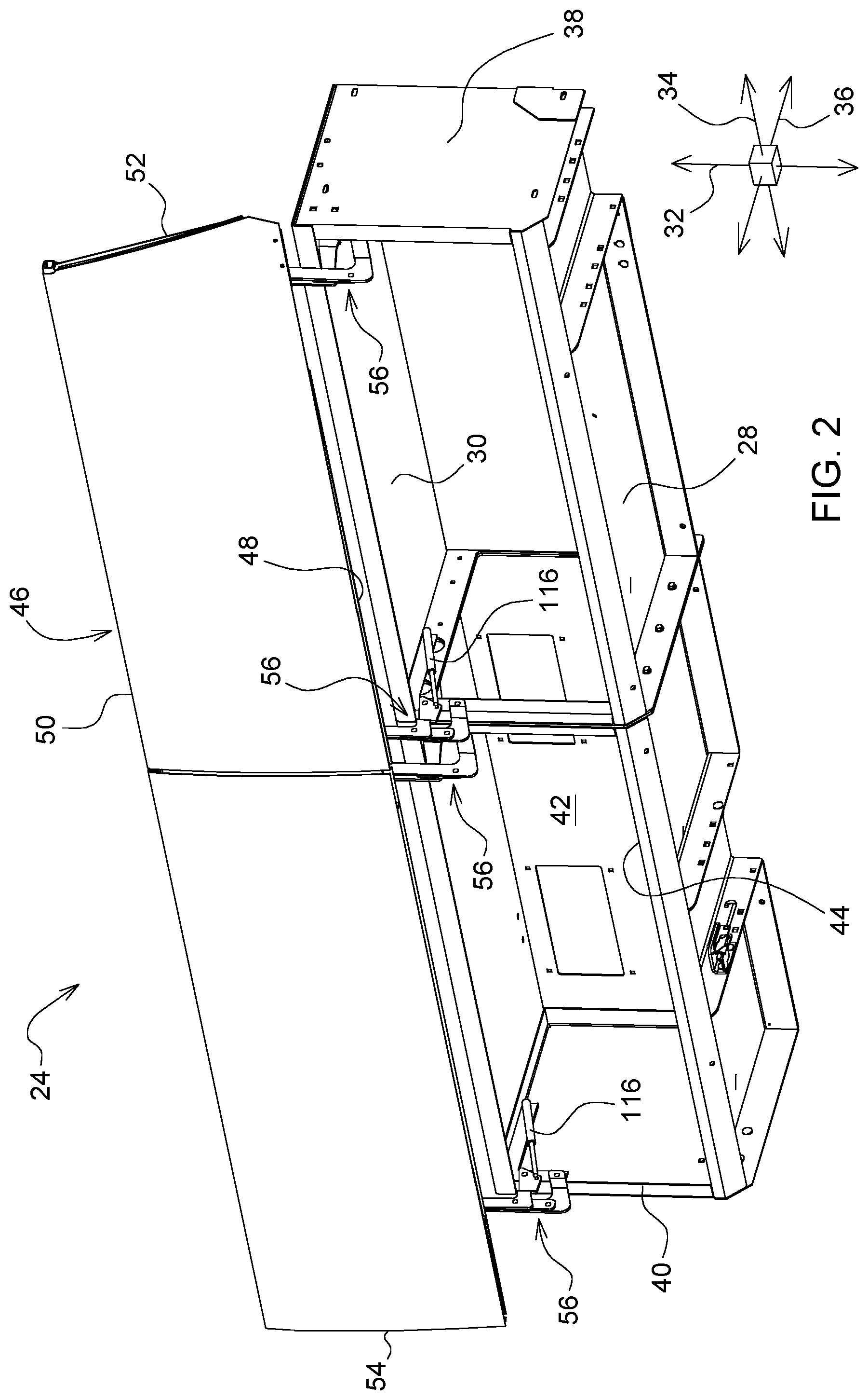 Patent US12103467 Figure 2 – Uplift twine box door linkage system for baler implement