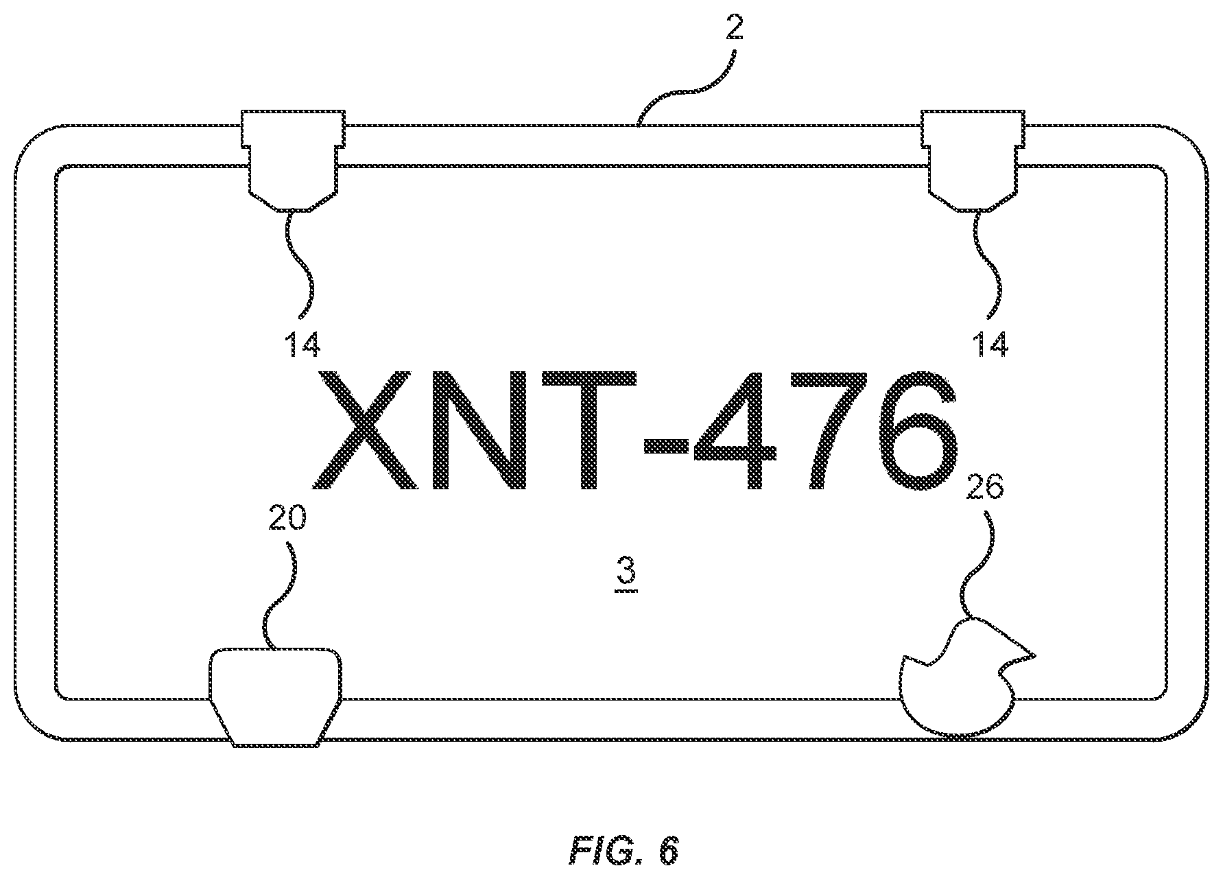 Patent US12103472 Figure 7 – License plate cover clip