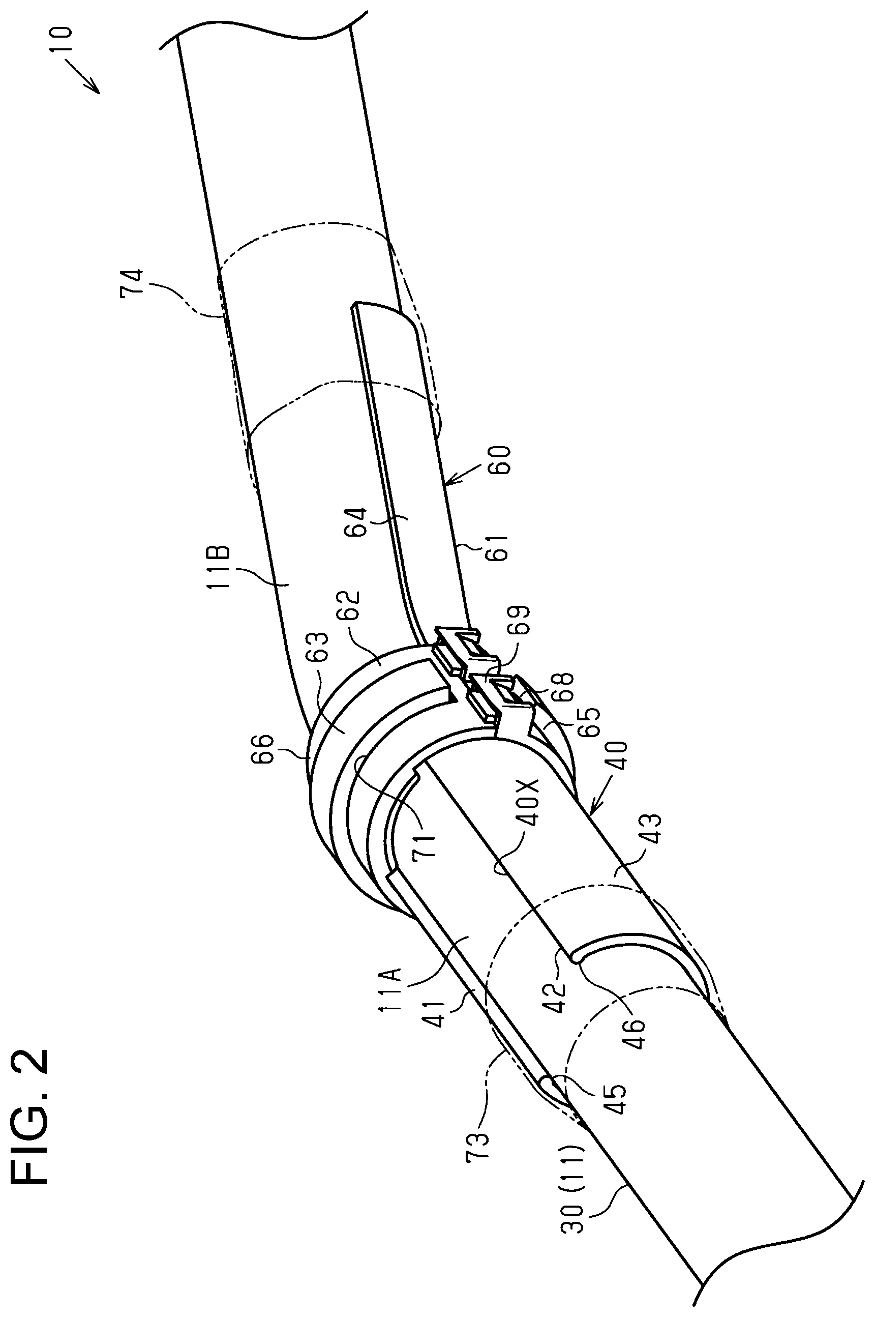 Patent US12103476 Figure 2 – Wire harness