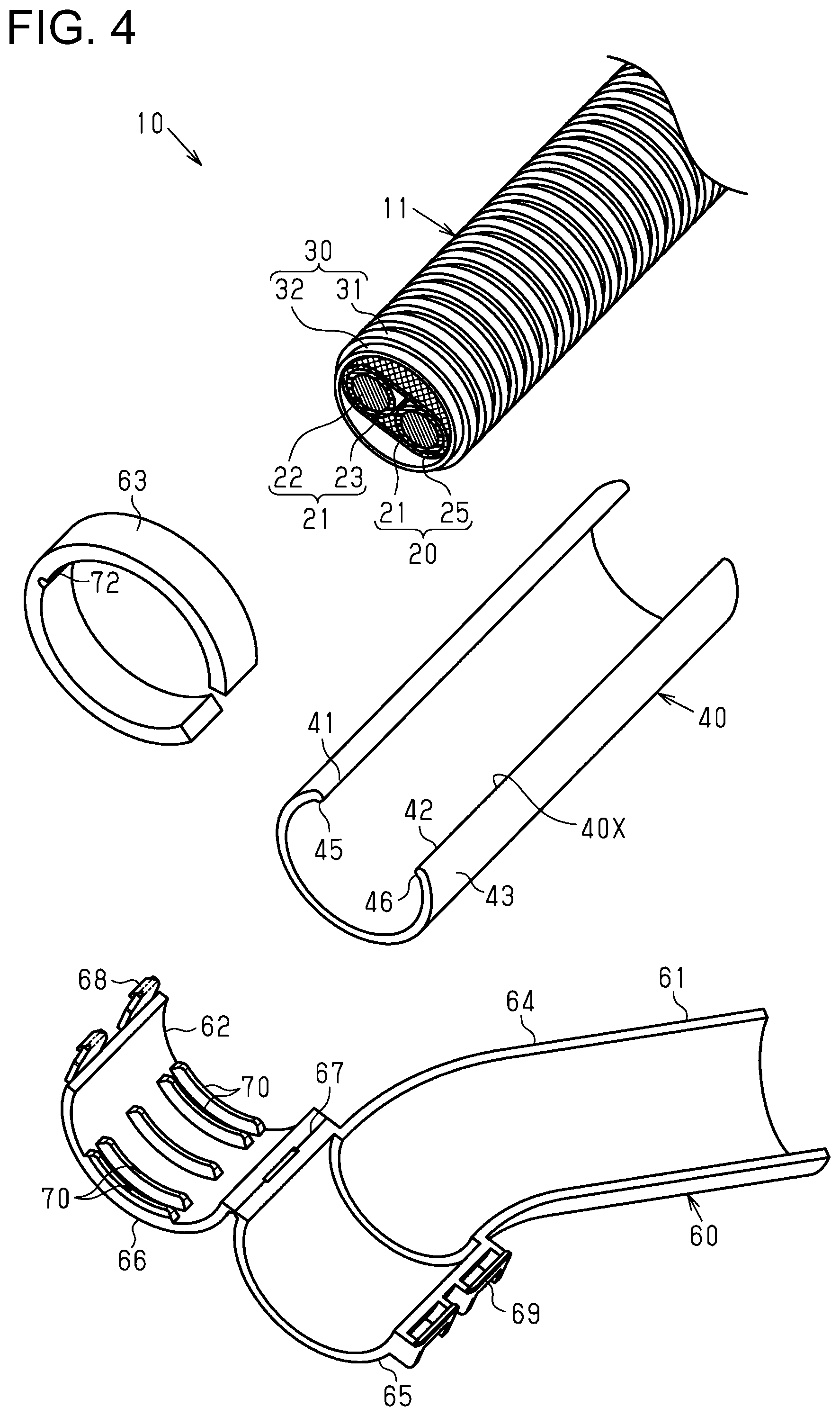 Patent US12103476 Figure 4 – Wire harness