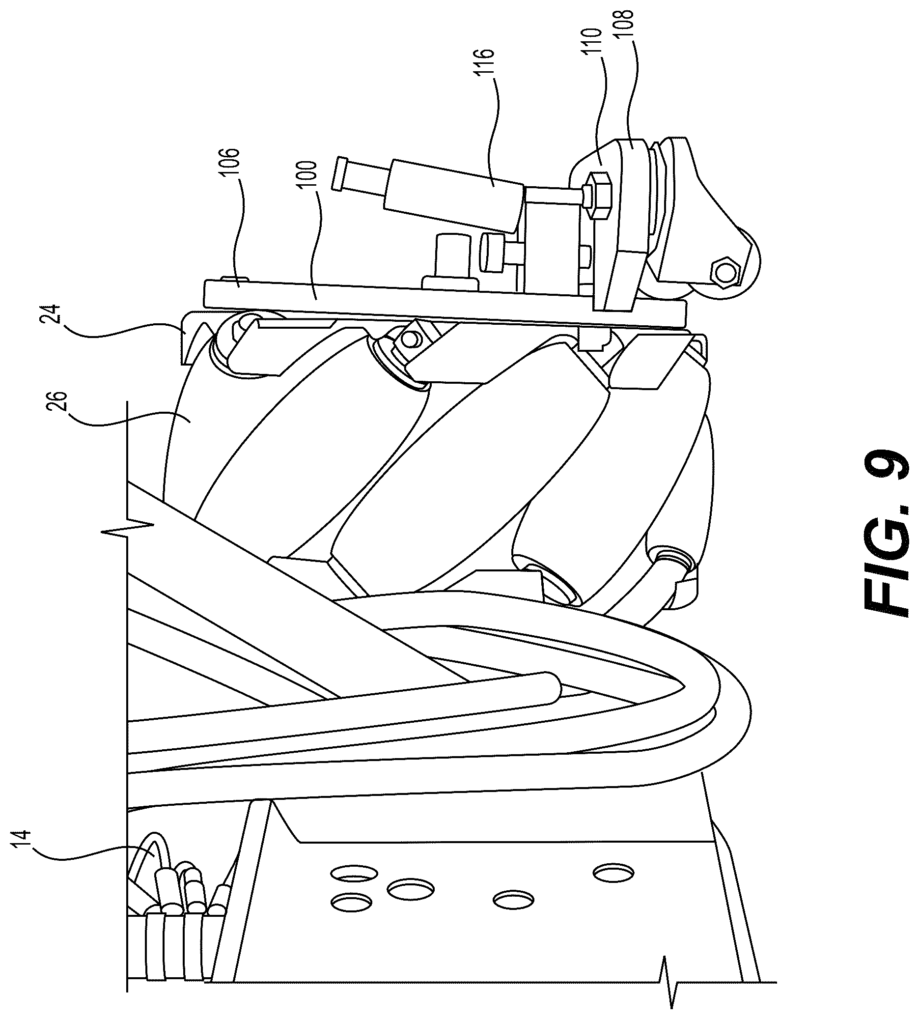 Patent US12103480 Figure 9 – Omni-wheel cable pusher