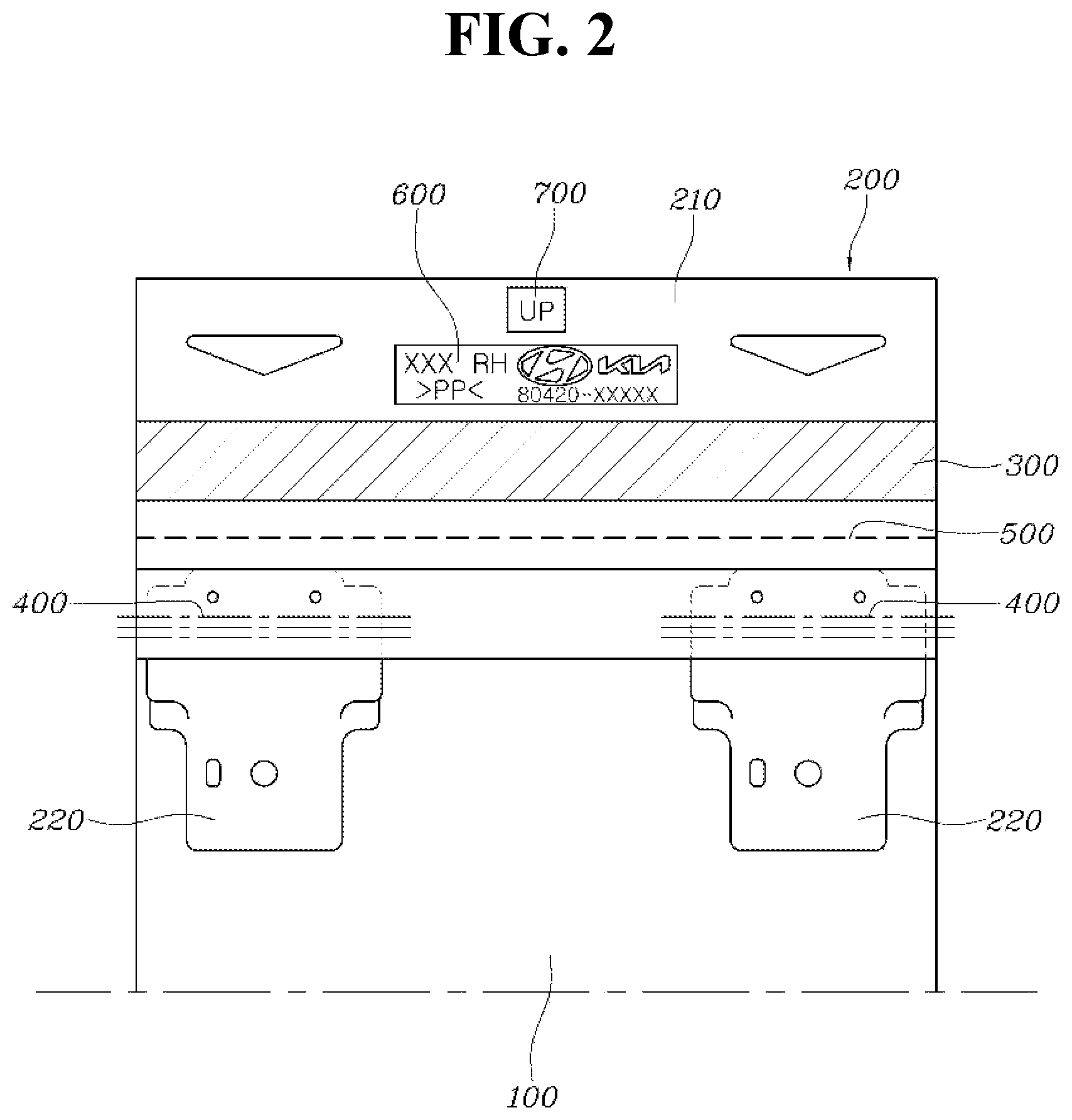 Patent US12103482 Figure 2 – Curtain airbag apparatus having twist prevention structure