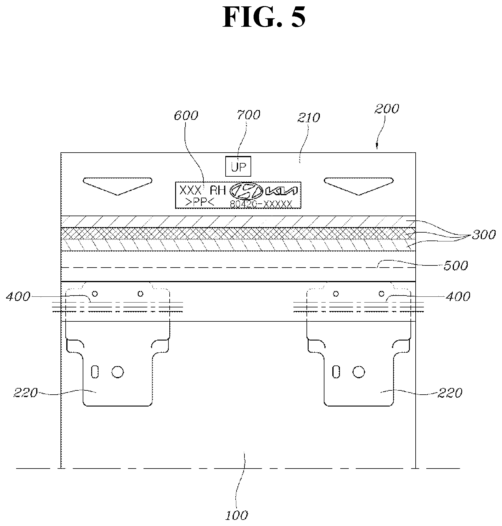 Patent US12103482 Figure 5 – Curtain airbag apparatus having twist prevention structure