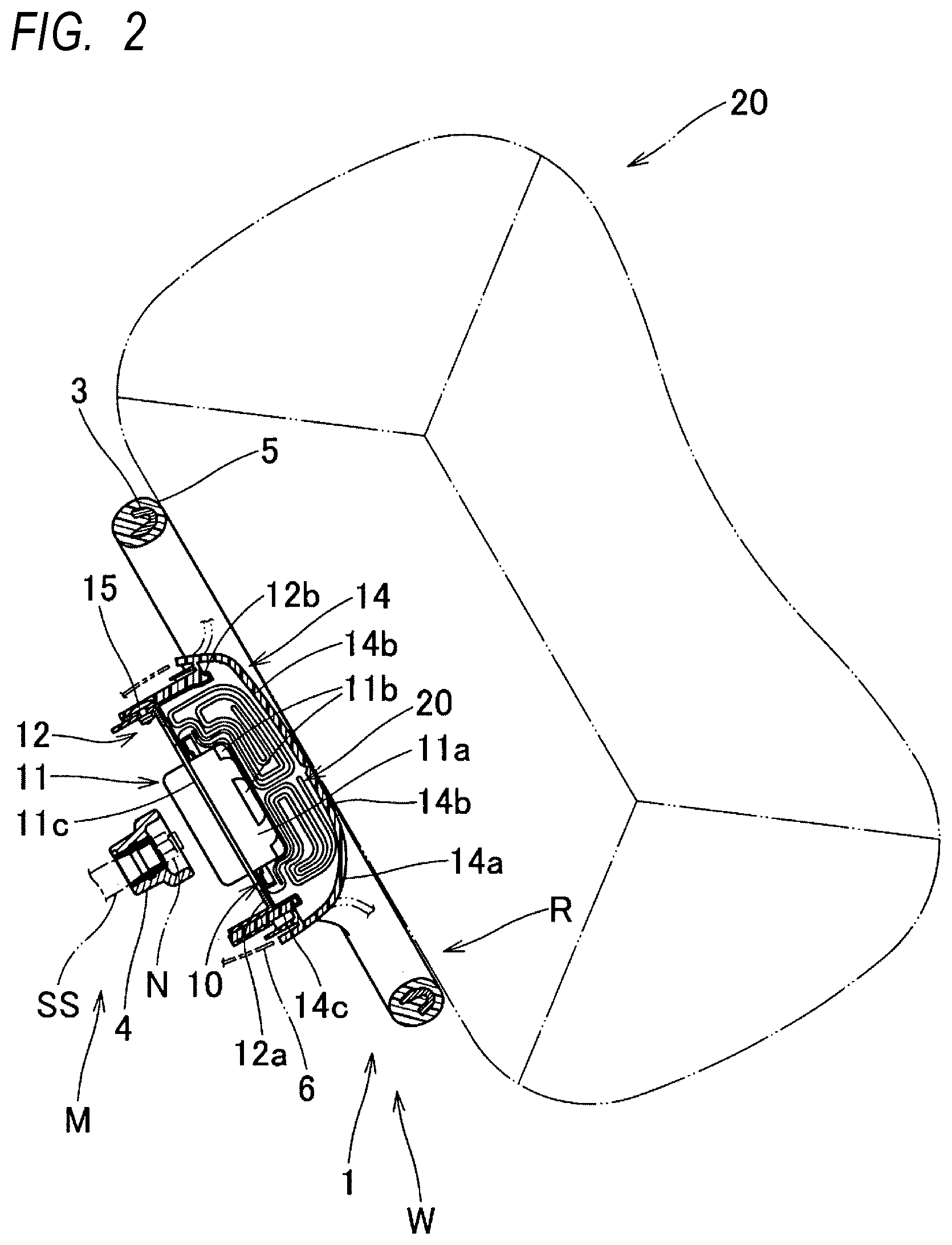 Patent US12103485 Figure 2 – Airbag
