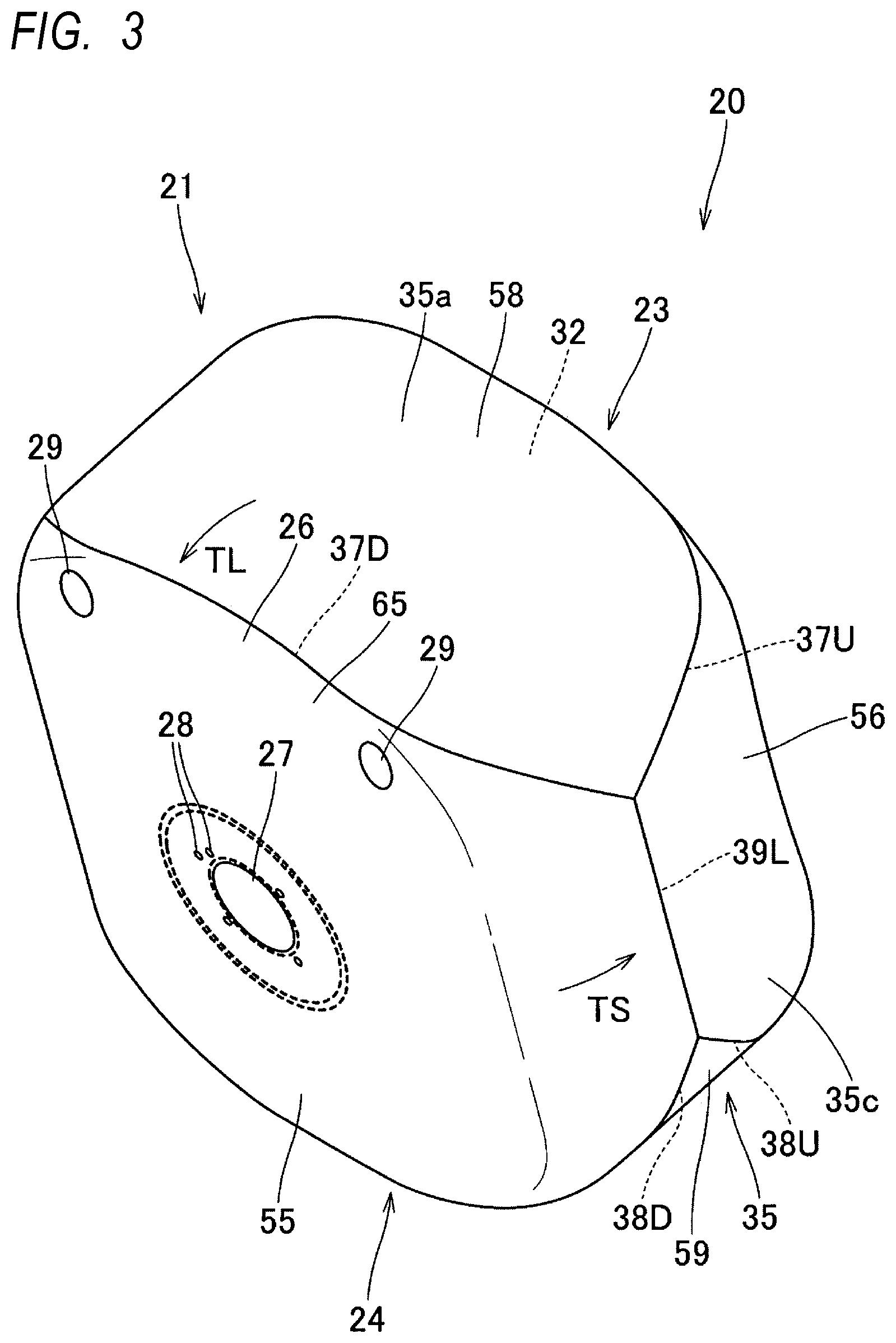 Patent US12103485 Figure 3 – Airbag