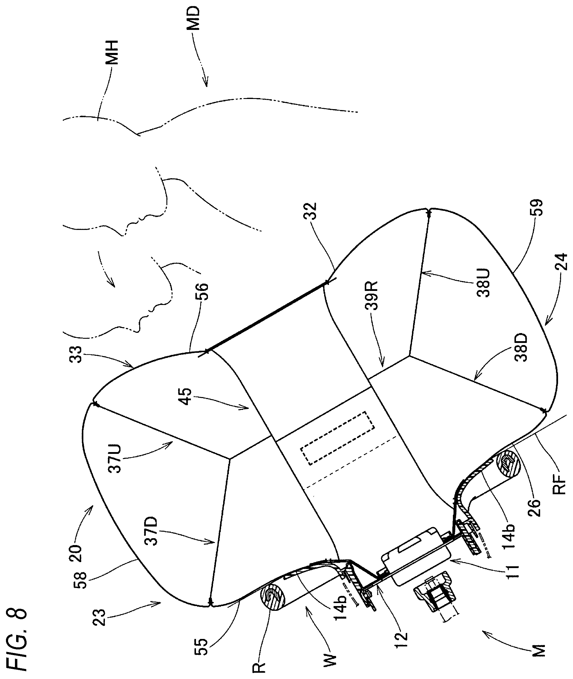 Patent US12103485 Figure 8 – Airbag