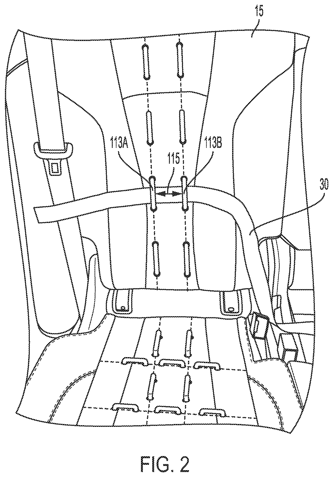 Patent US12103489 Figure 3 – Universal vehicle passenger restraint system