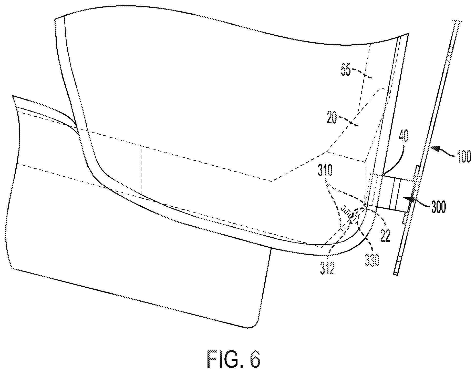 Patent US12103497 Figure 6 – System for attaching a storage panel to a vehicle seat