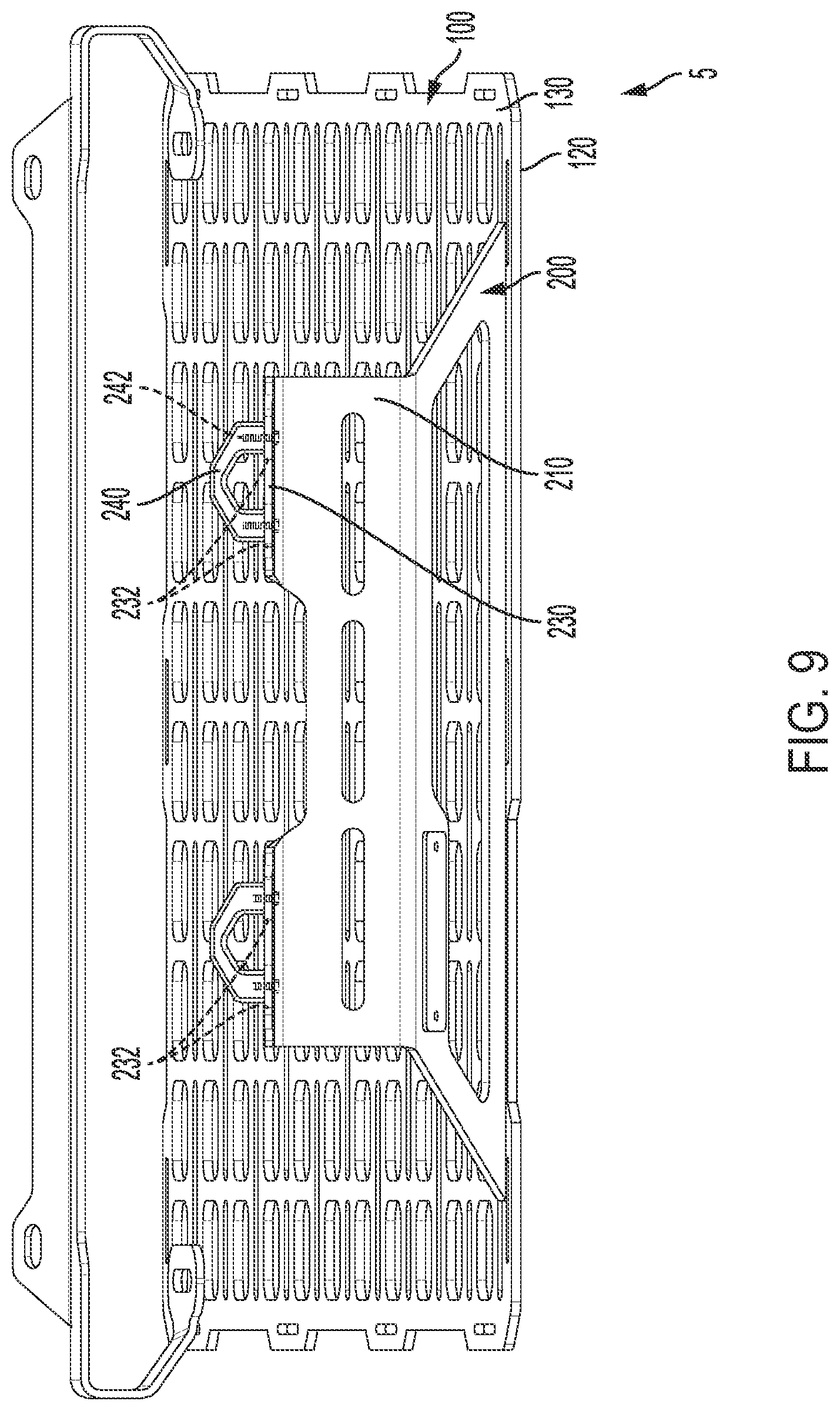 Patent US12103497 Figure 9 – System for attaching a storage panel to a vehicle seat