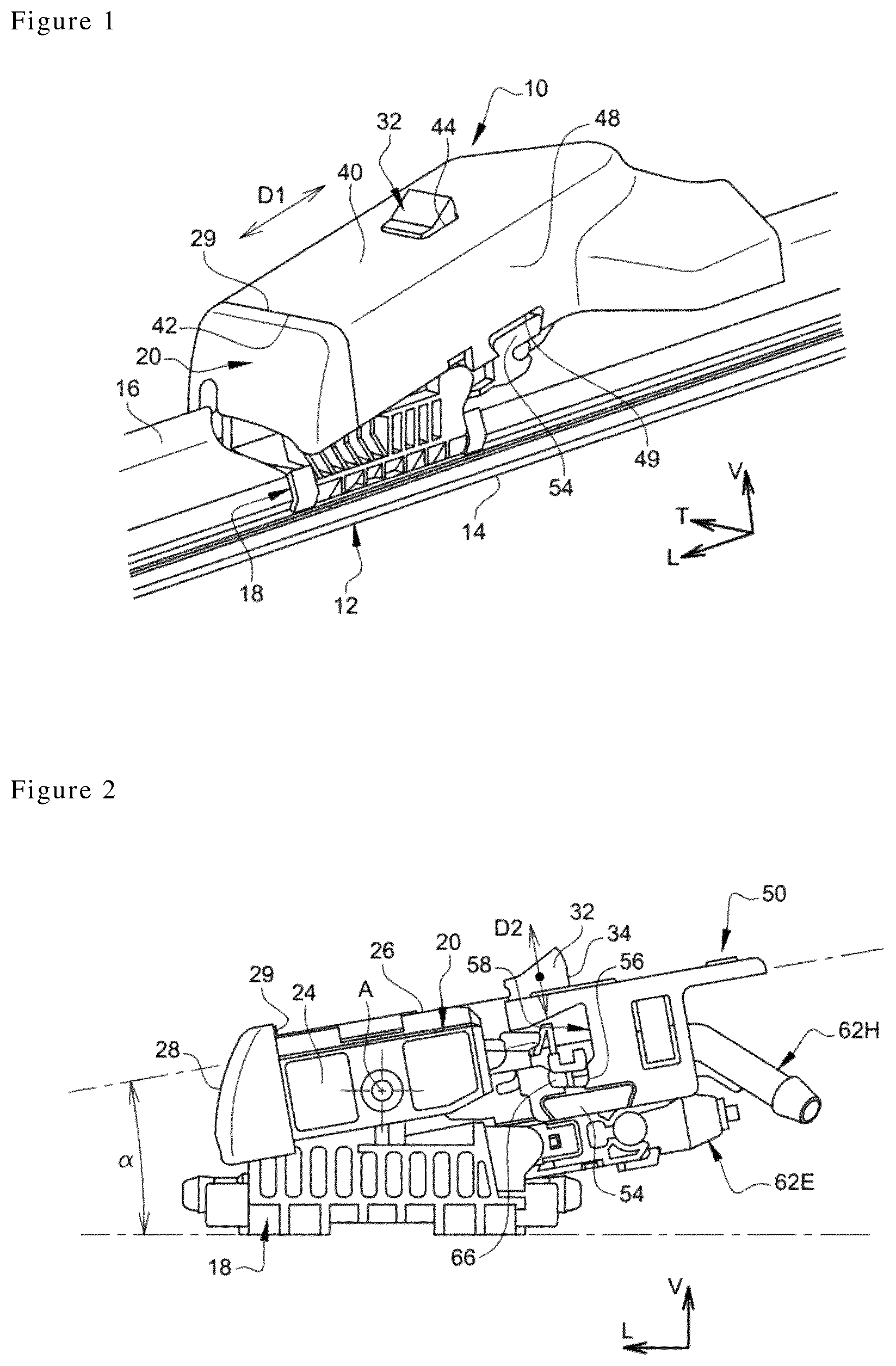 Patent US12103500 Figure 1 – Wiper blade having secure means for locking to a drive arm, and wiper assembly having such a wiper blade