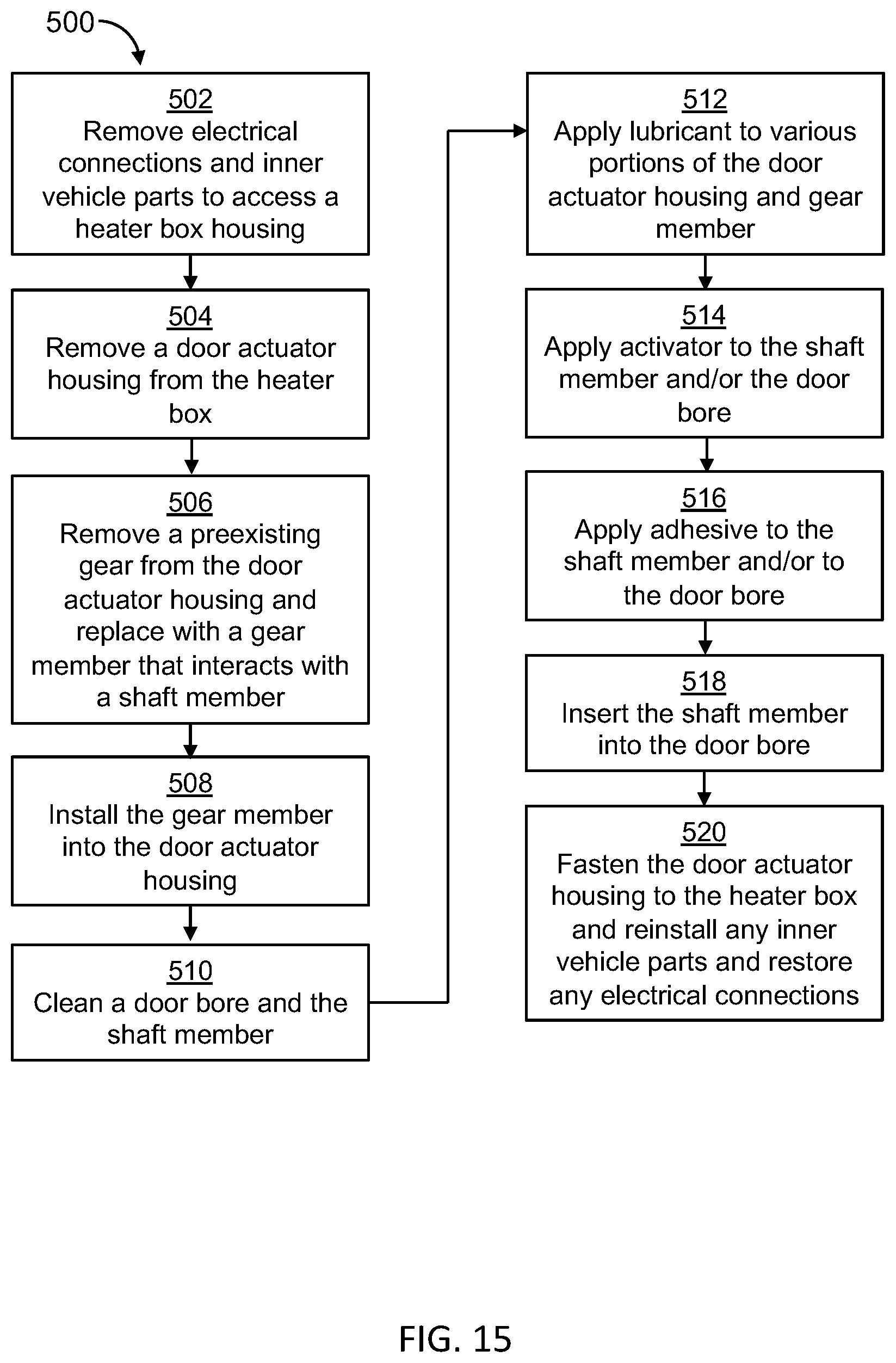 Patent US12103502 Figure 15 – Heater box repair apparatus and method of use
