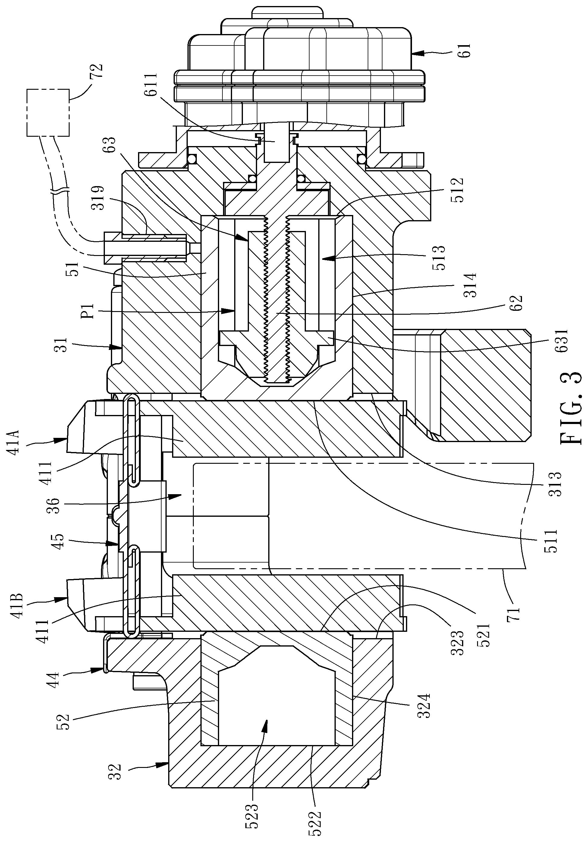 Patent US12103504 Figure 3 – Hydraulic brake and electronic parking integrated caliper