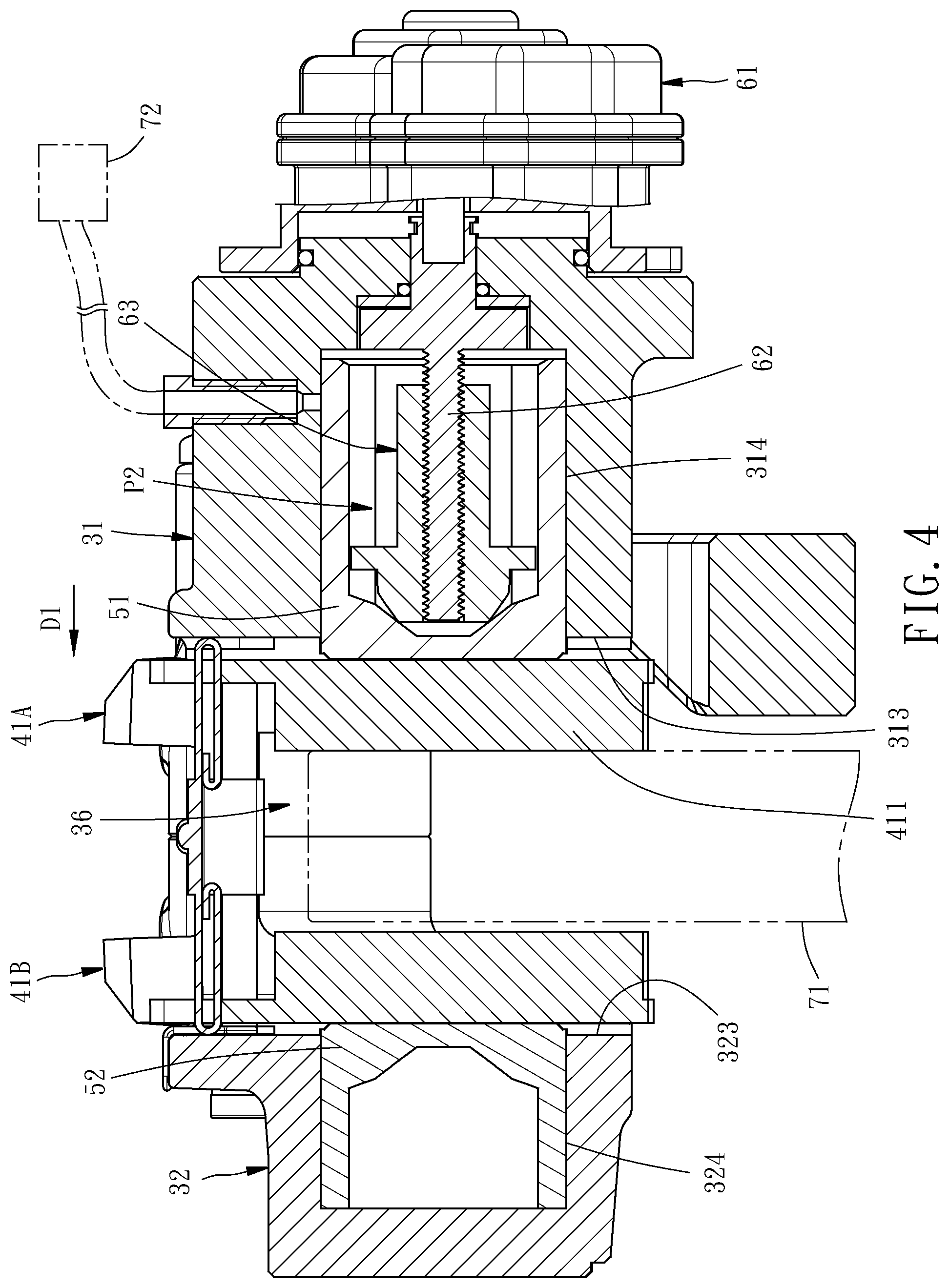 Patent US12103504 Figure 4 – Hydraulic brake and electronic parking integrated caliper