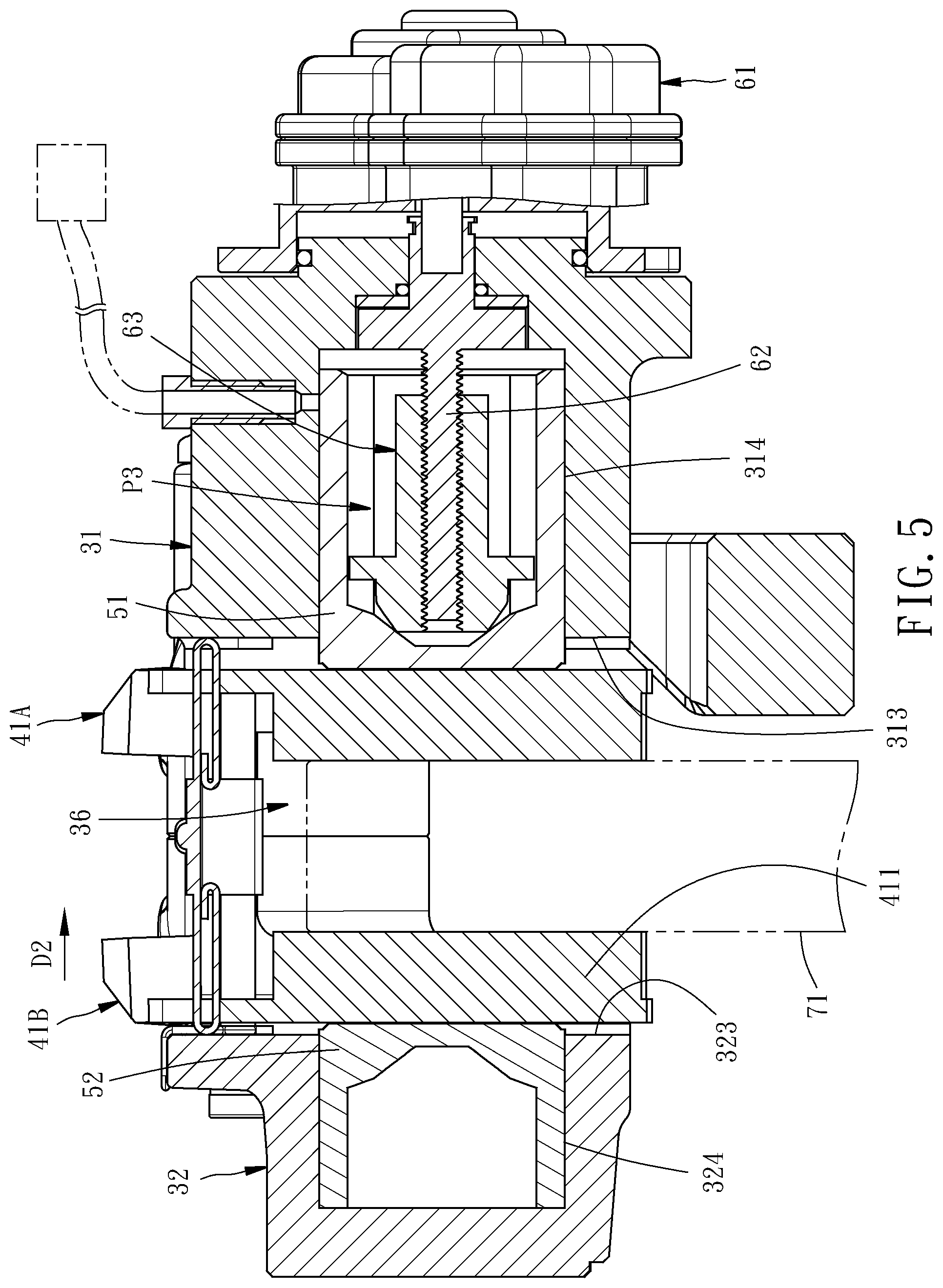 Patent US12103504 Figure 5 – Hydraulic brake and electronic parking integrated caliper
