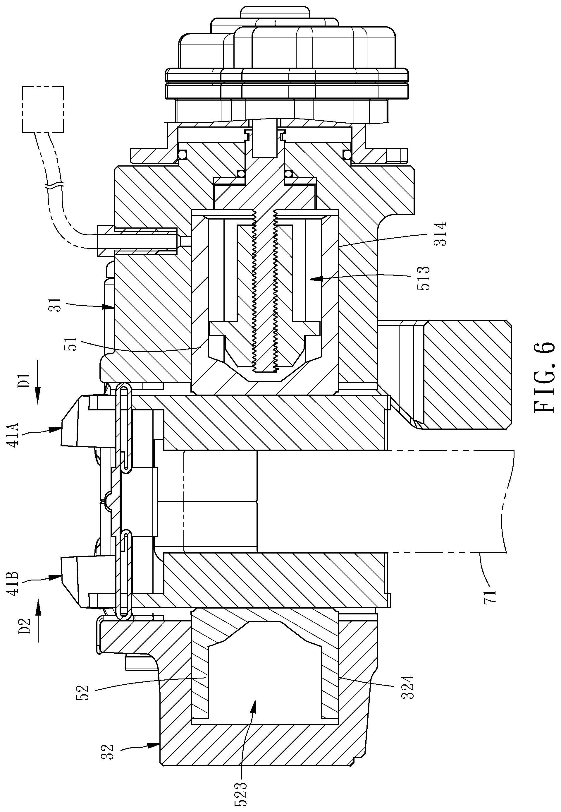 Patent US12103504 Figure 6 – Hydraulic brake and electronic parking integrated caliper