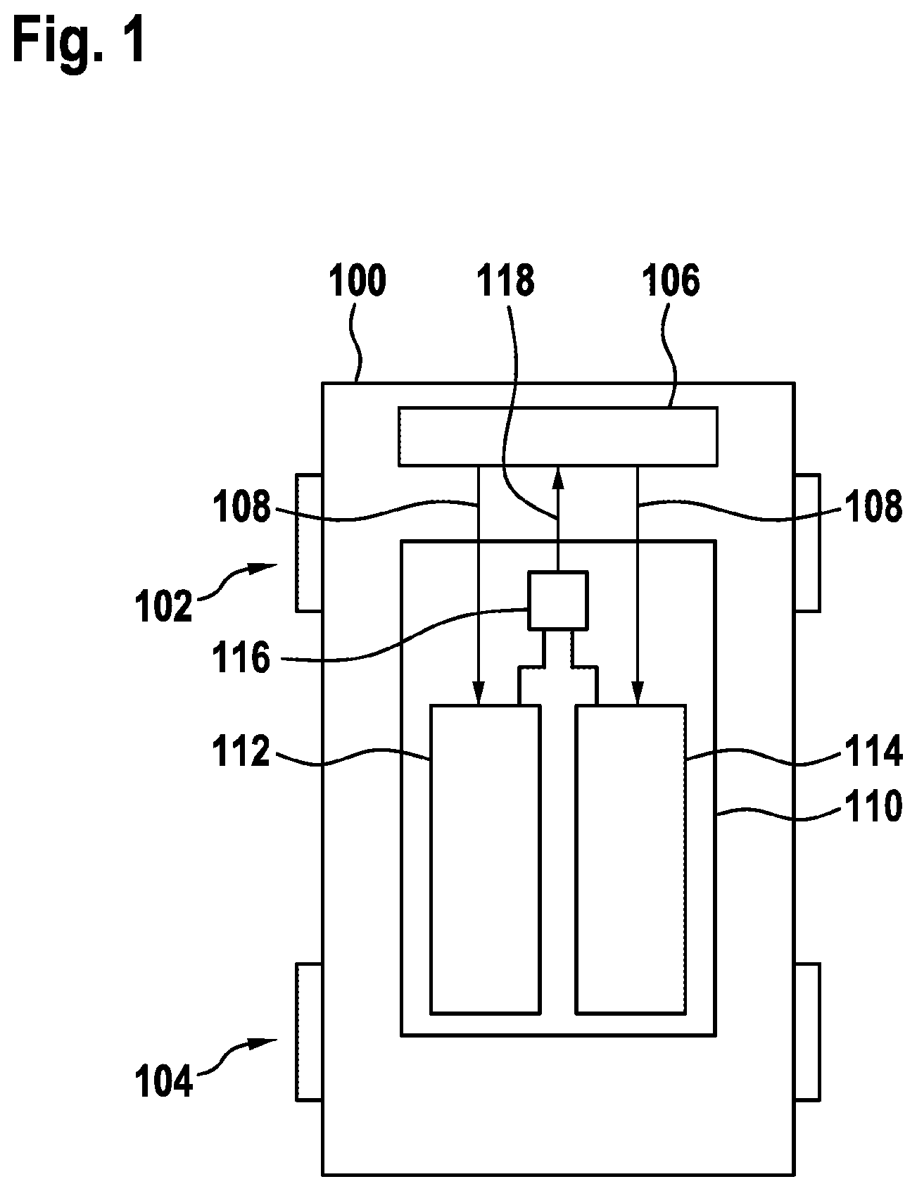 Patent US12103505 Figure 1 – Brake system for a vehicle