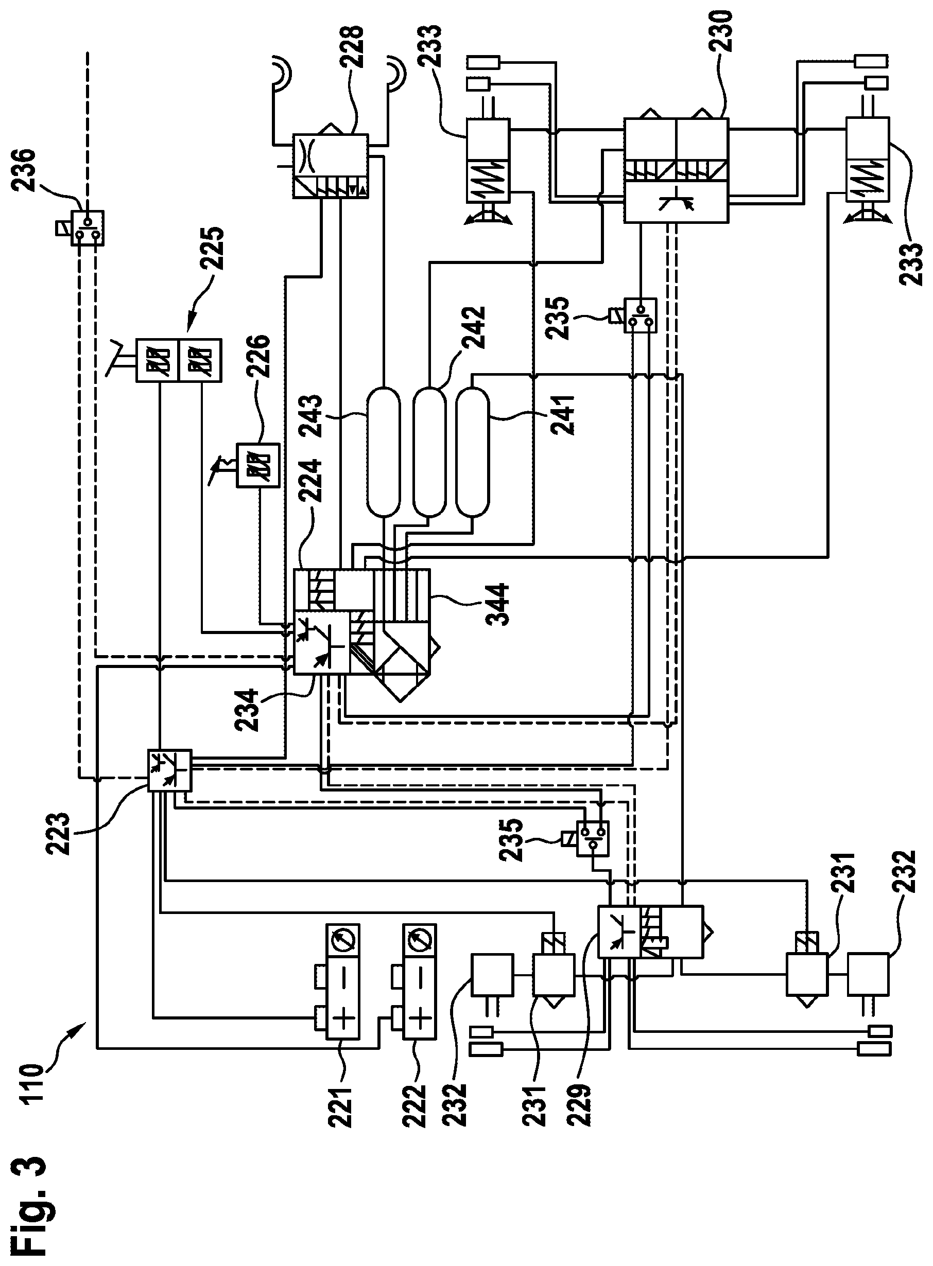 Patent US12103505 Figure 3 – Brake system for a vehicle
