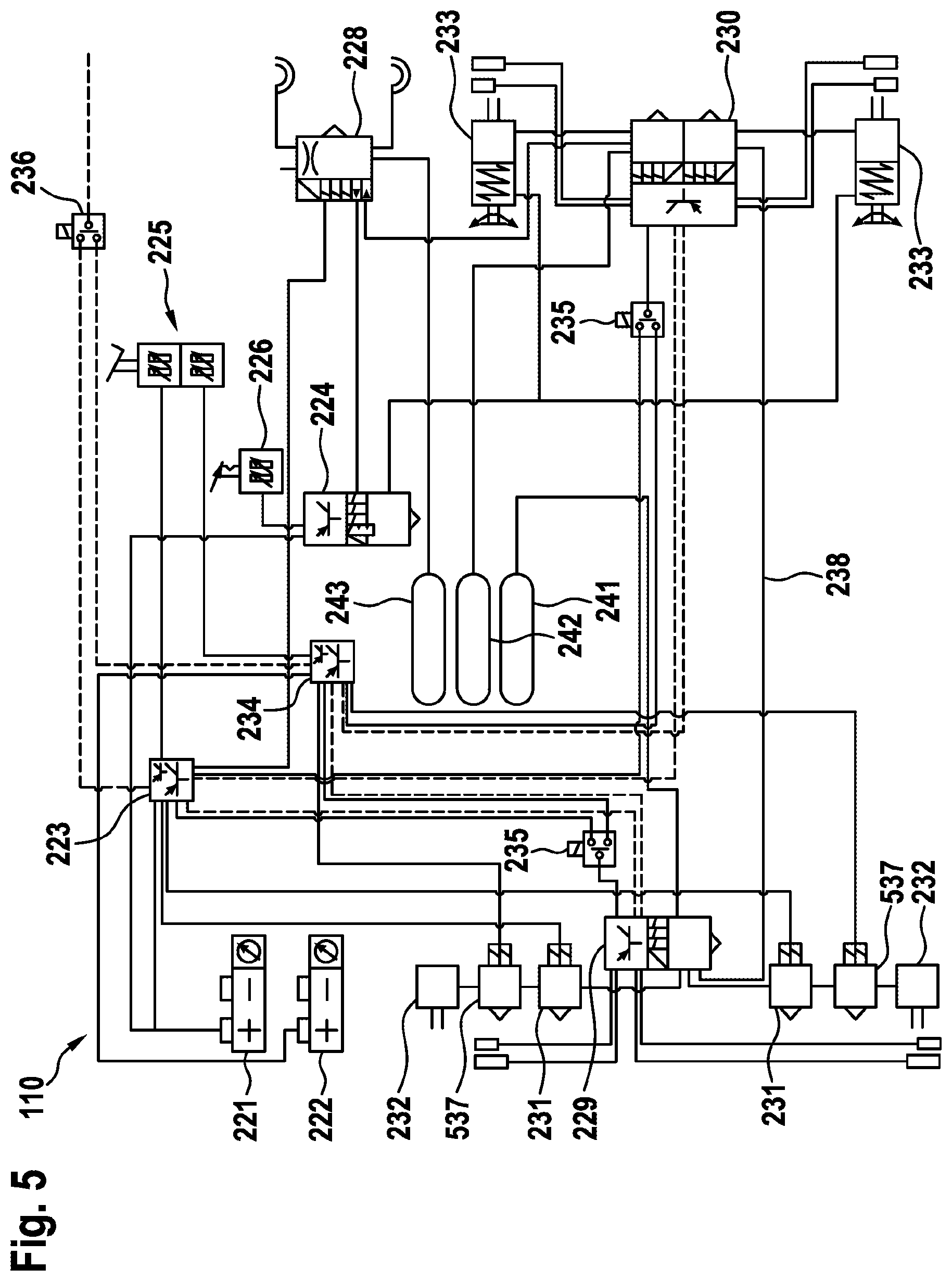 Patent US12103505 Figure 5 – Brake system for a vehicle