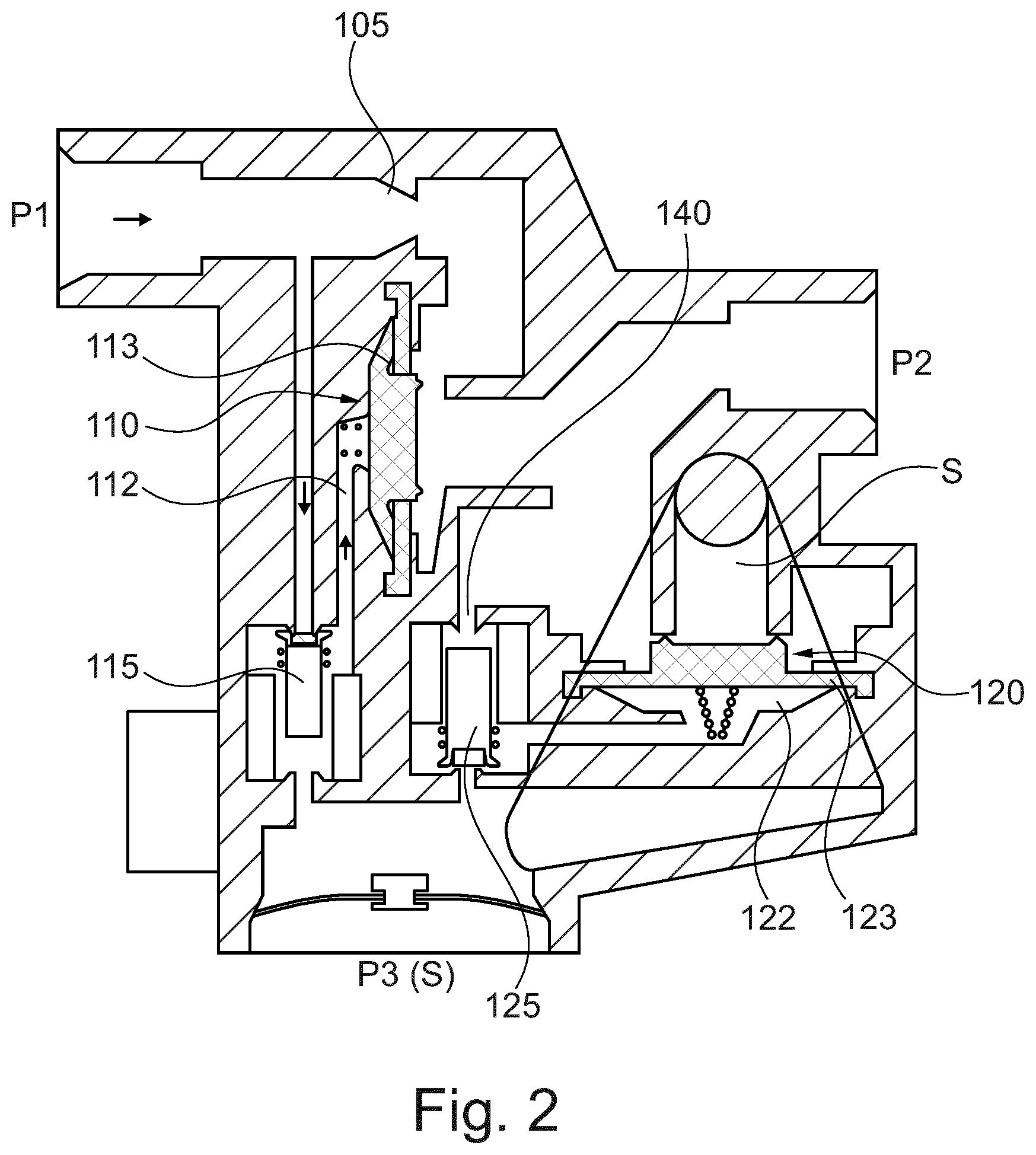 Patent US12103508 Figure 2 – Valve assembly and pressure control method