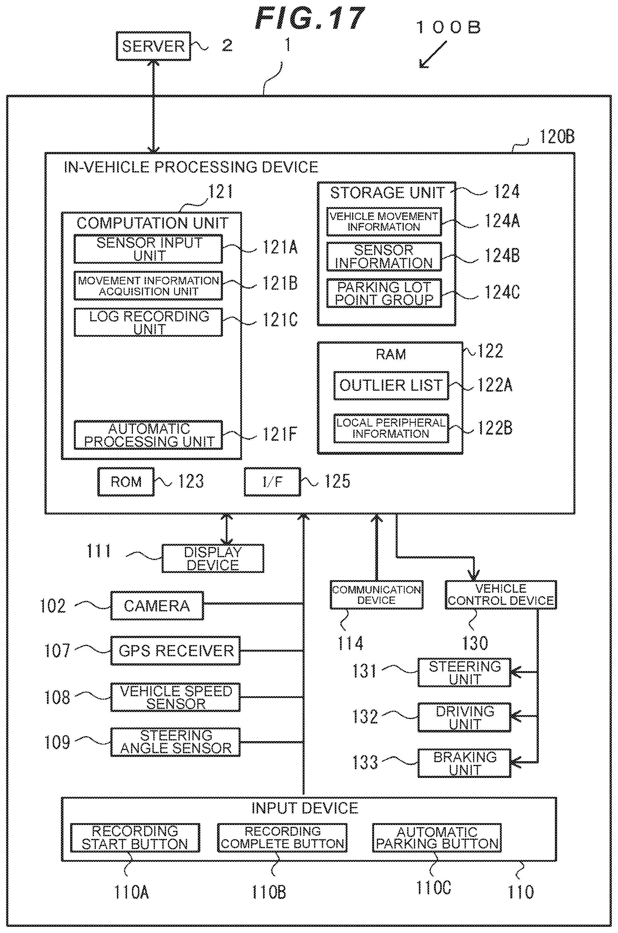 Patent US12103517 Figure 17 – In-vehicle processing device and movement support system