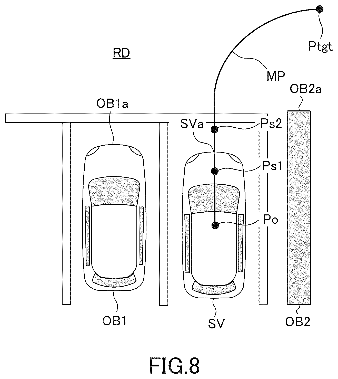 Patent US12103518 Figure 8 – Parking assist apparatus