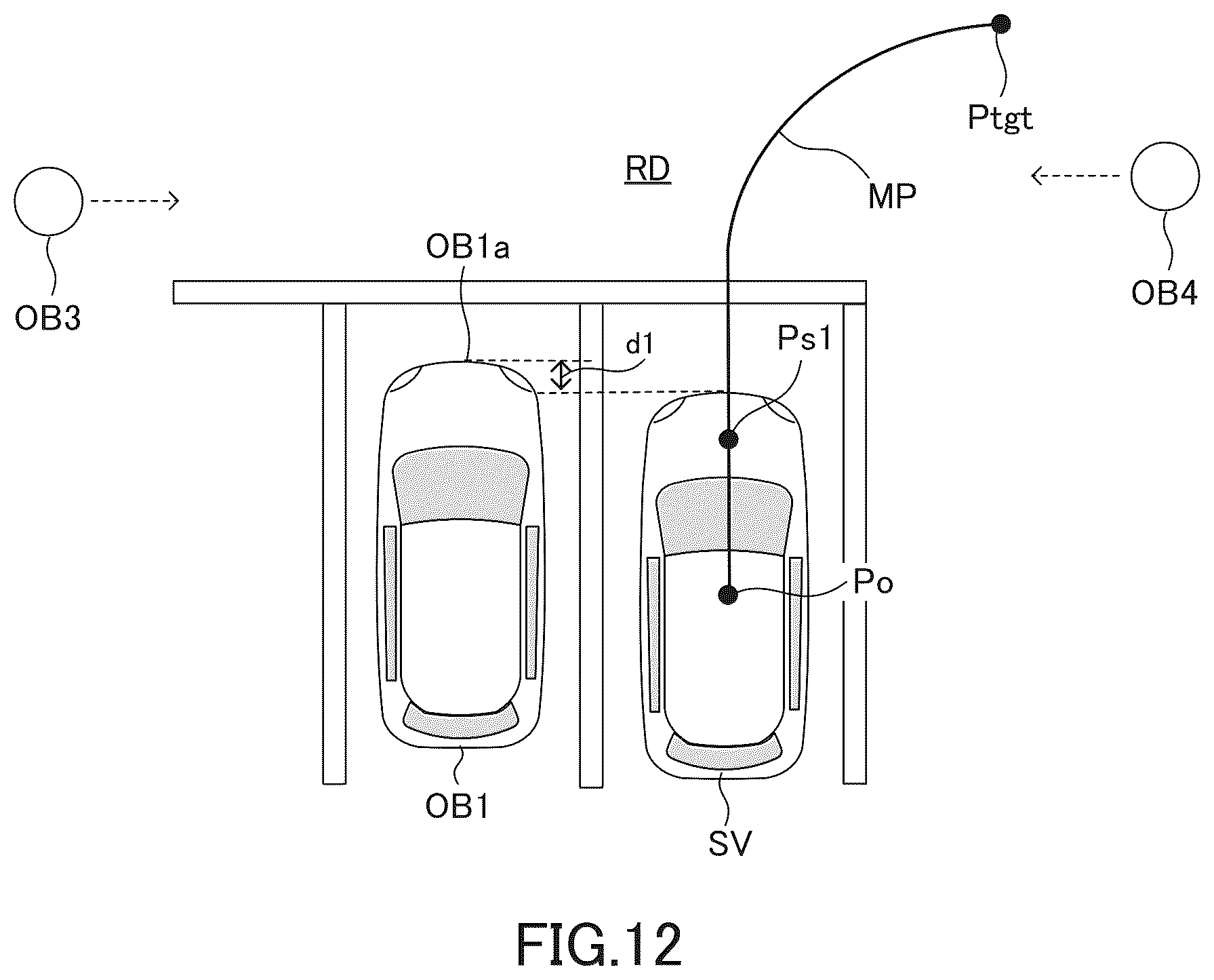 Patent US12103518 Figure 12 – Parking assist apparatus