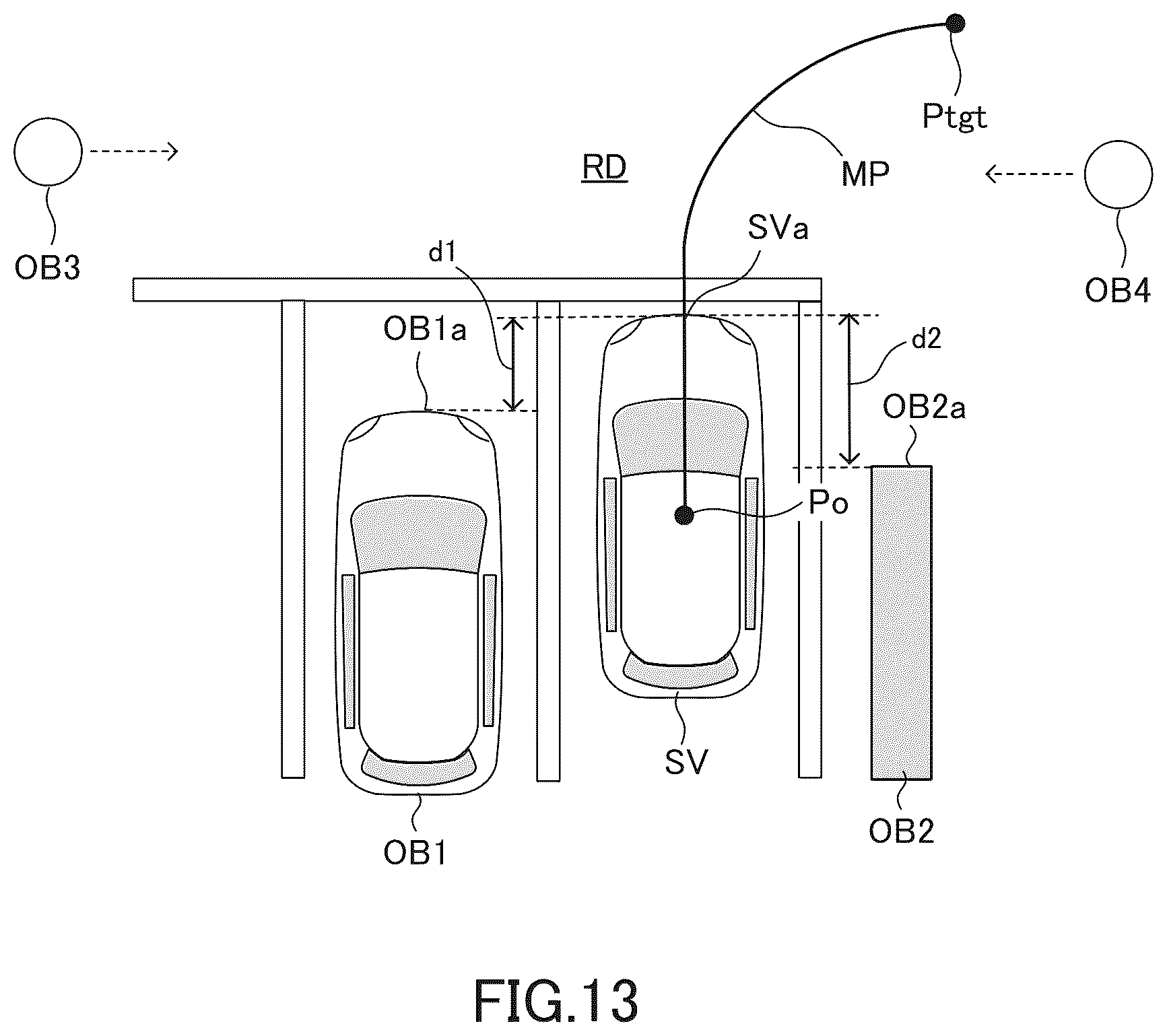 Patent US12103518 Figure 13 – Parking assist apparatus