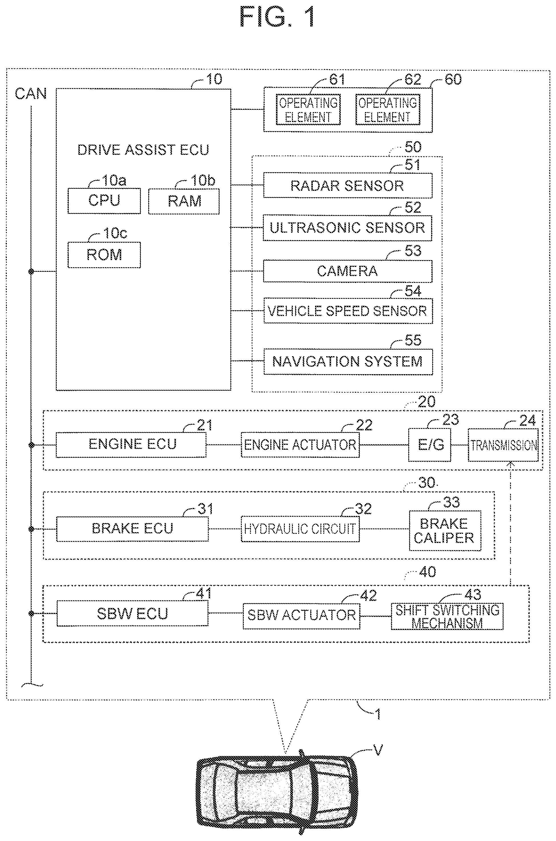 Patent US12103529 Figure 1 – Drive assist device