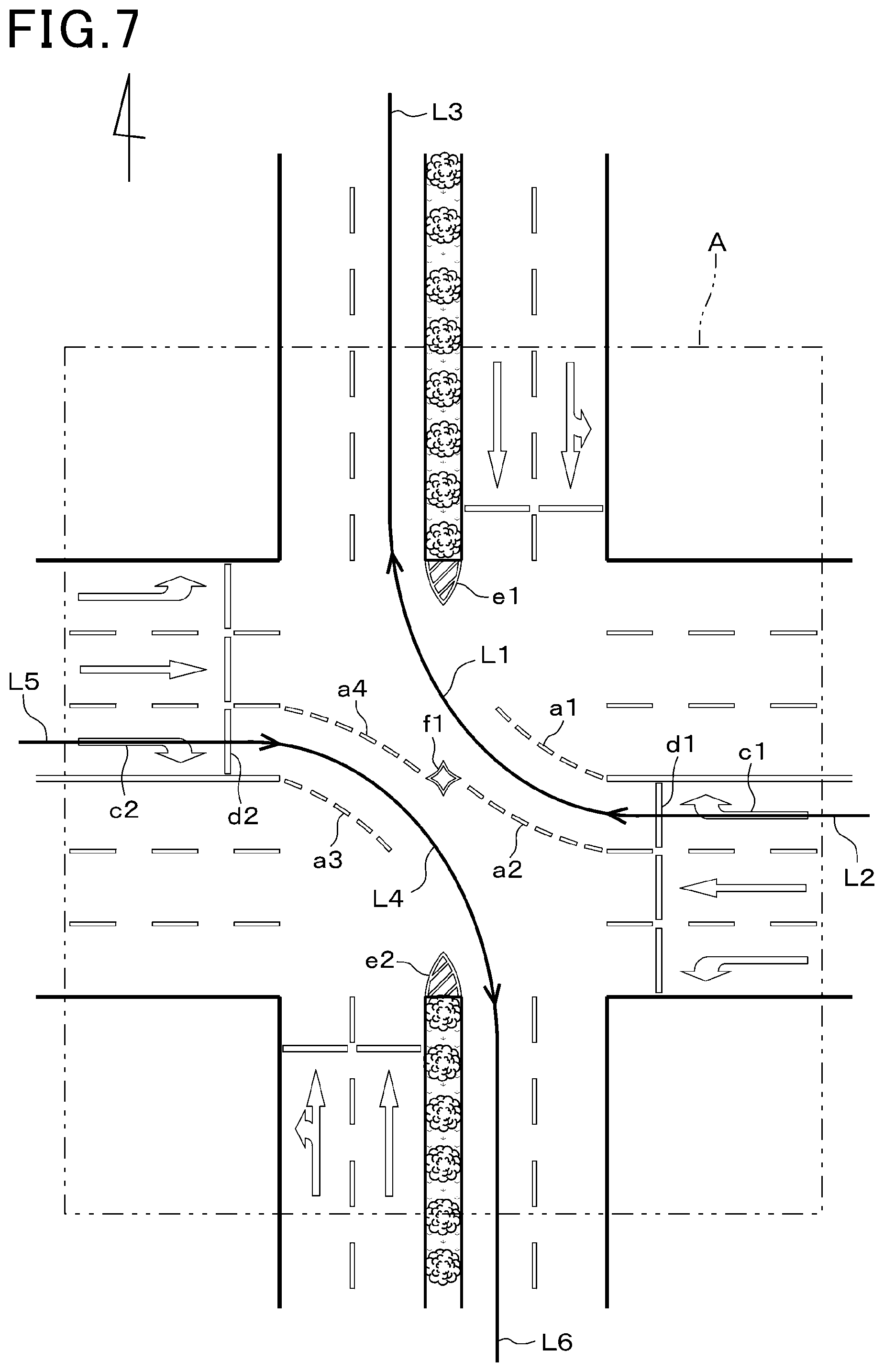 Patent US12103535 Figure 7 – Device and method for generating travel trajectory data in intersection, and vehicle-mounted device
