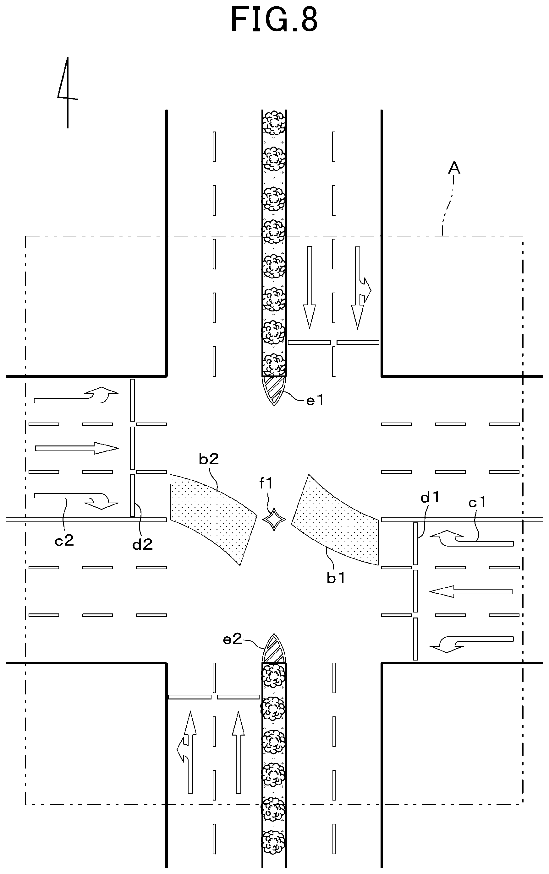 Patent US12103535 Figure 8 – Device and method for generating travel trajectory data in intersection, and vehicle-mounted device