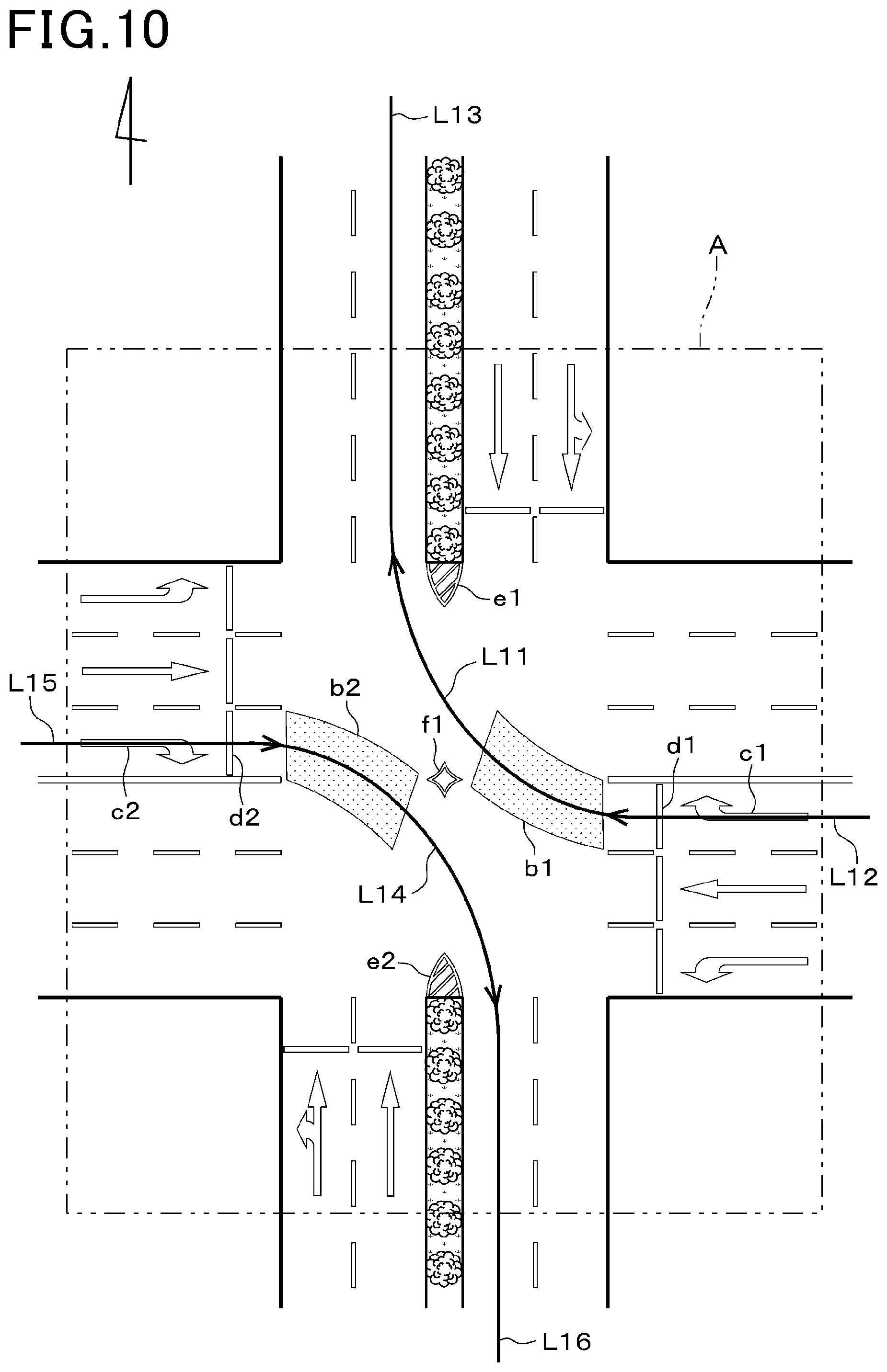 Patent US12103535 Figure 10 – Device and method for generating travel trajectory data in intersection, and vehicle-mounted device