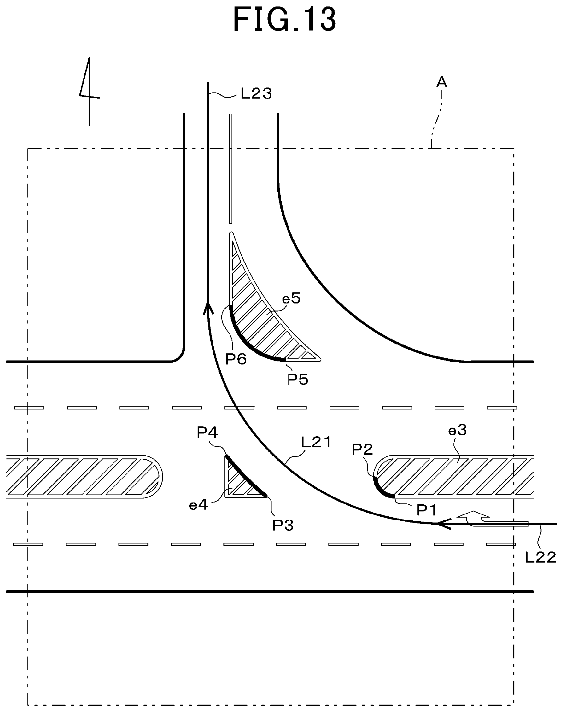 Patent US12103535 Figure 13 – Device and method for generating travel trajectory data in intersection, and vehicle-mounted device