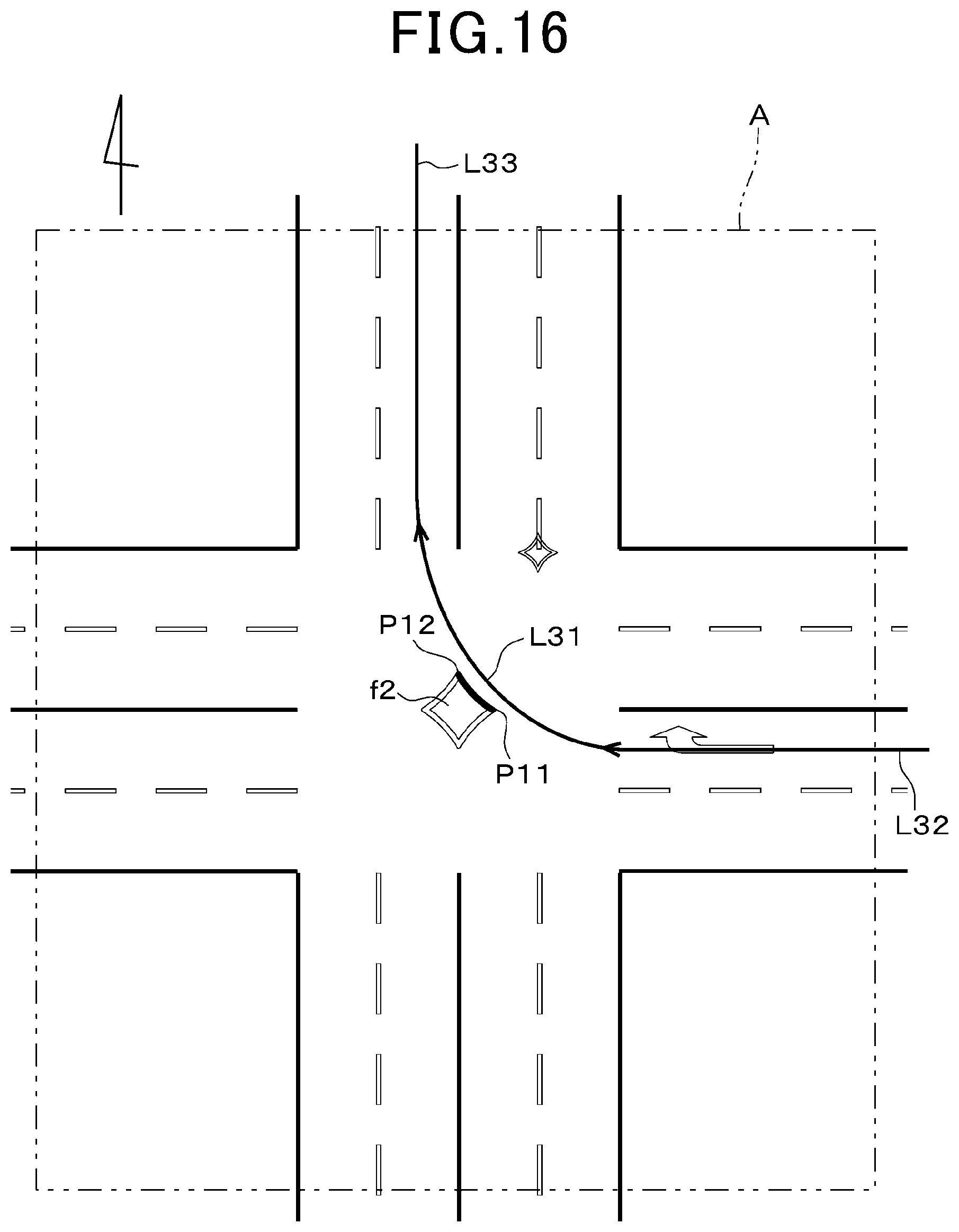 Patent US12103535 Figure 16 – Device and method for generating travel trajectory data in intersection, and vehicle-mounted device