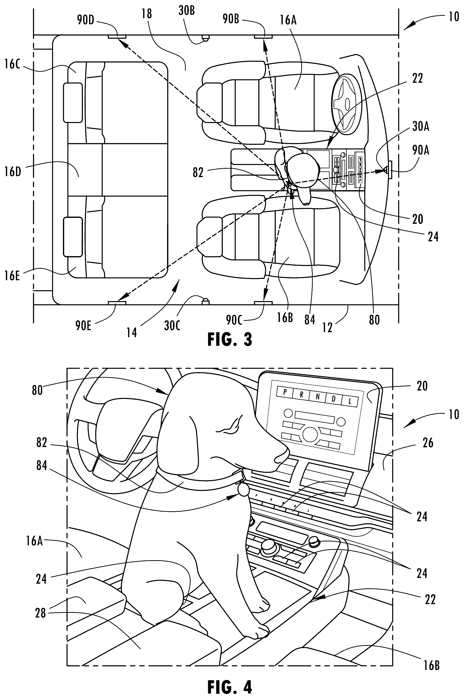 Patent US12103547 Figure 2 – Vehicle having user inputs controlled based on monitored pet location