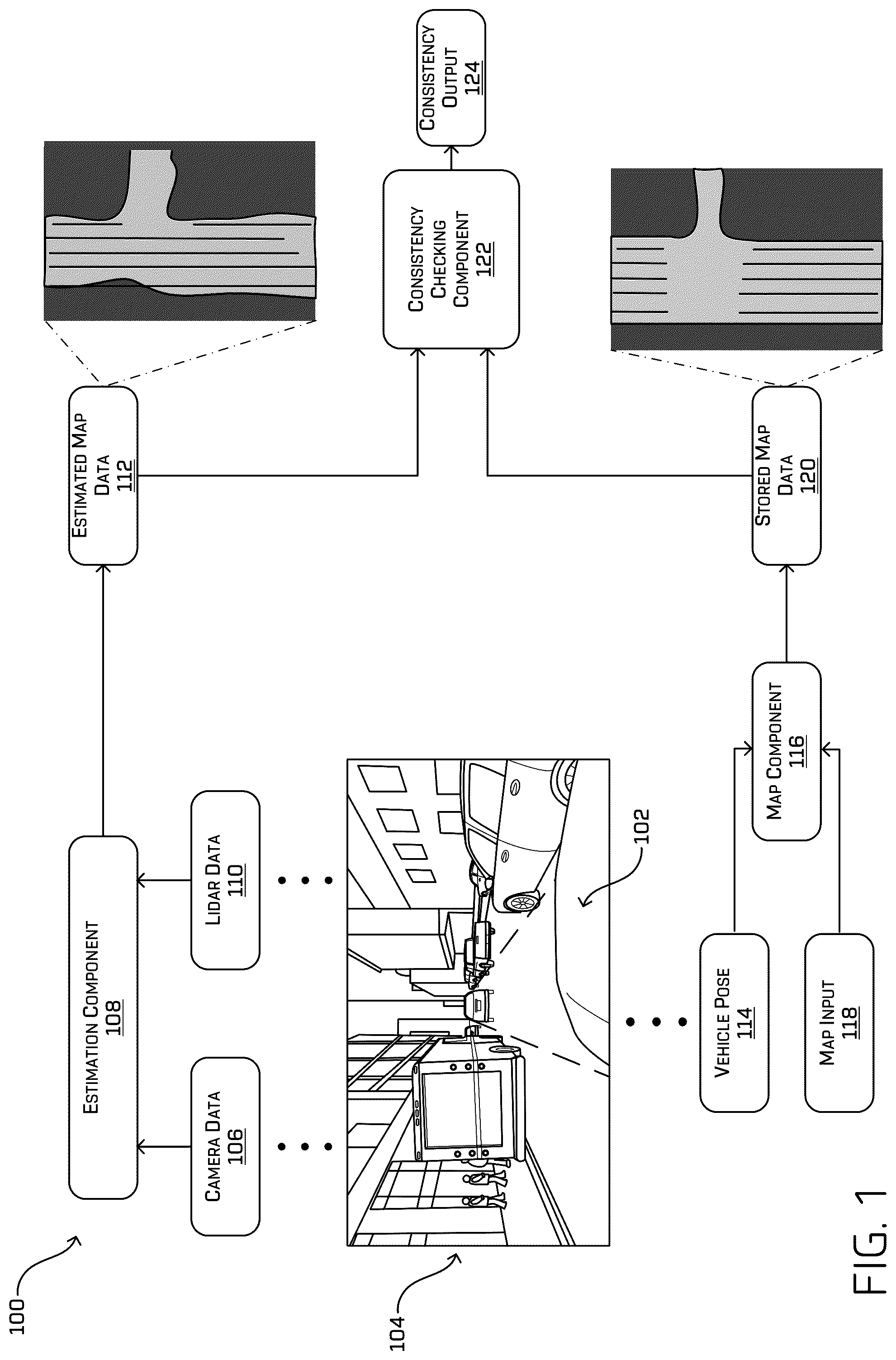 Patent US12103561 Figure 1 – Map consistency checker
