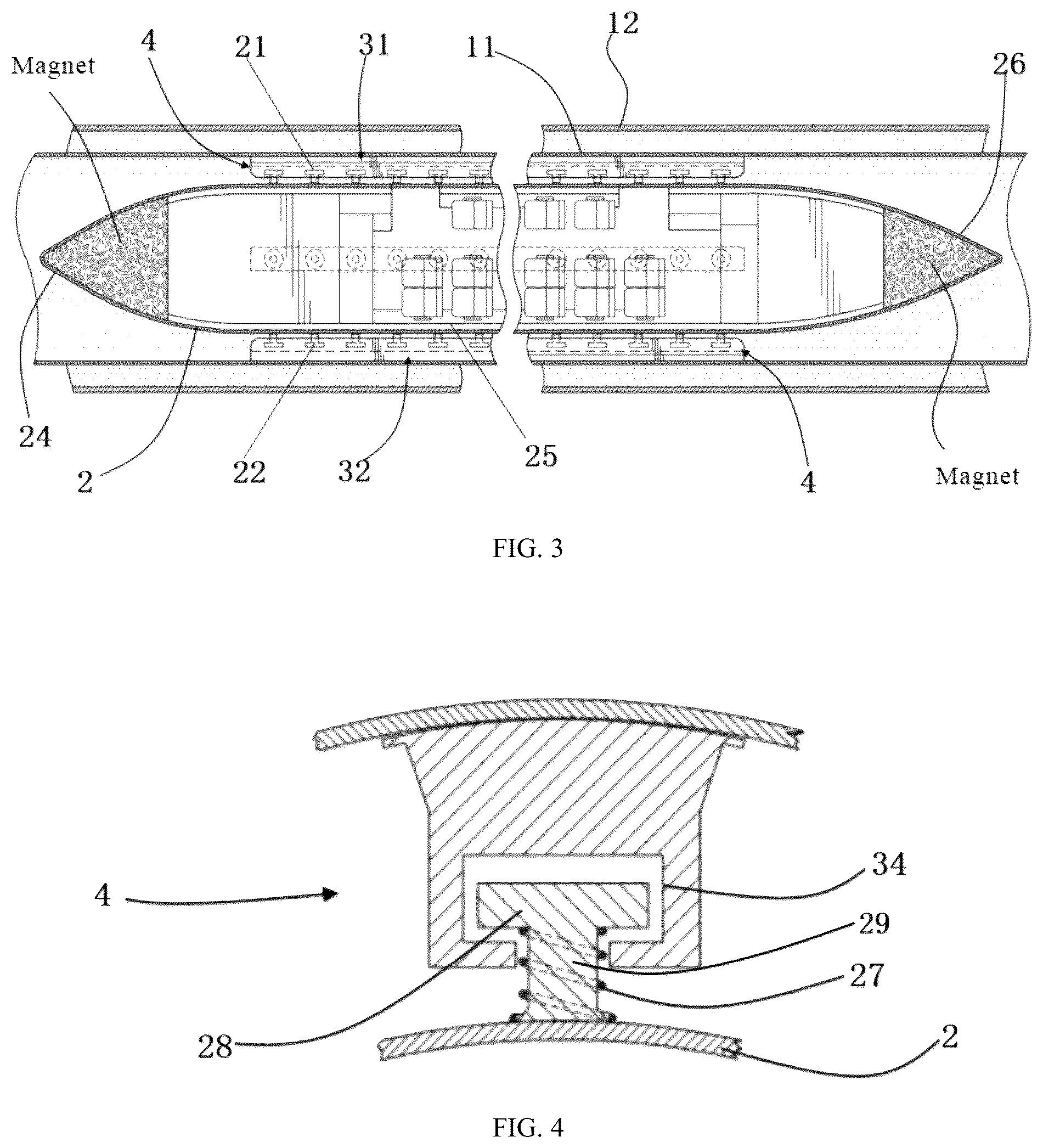 Patent US12103569 Figure 6 – Vacuum pipeline magnetic levitation conveying device