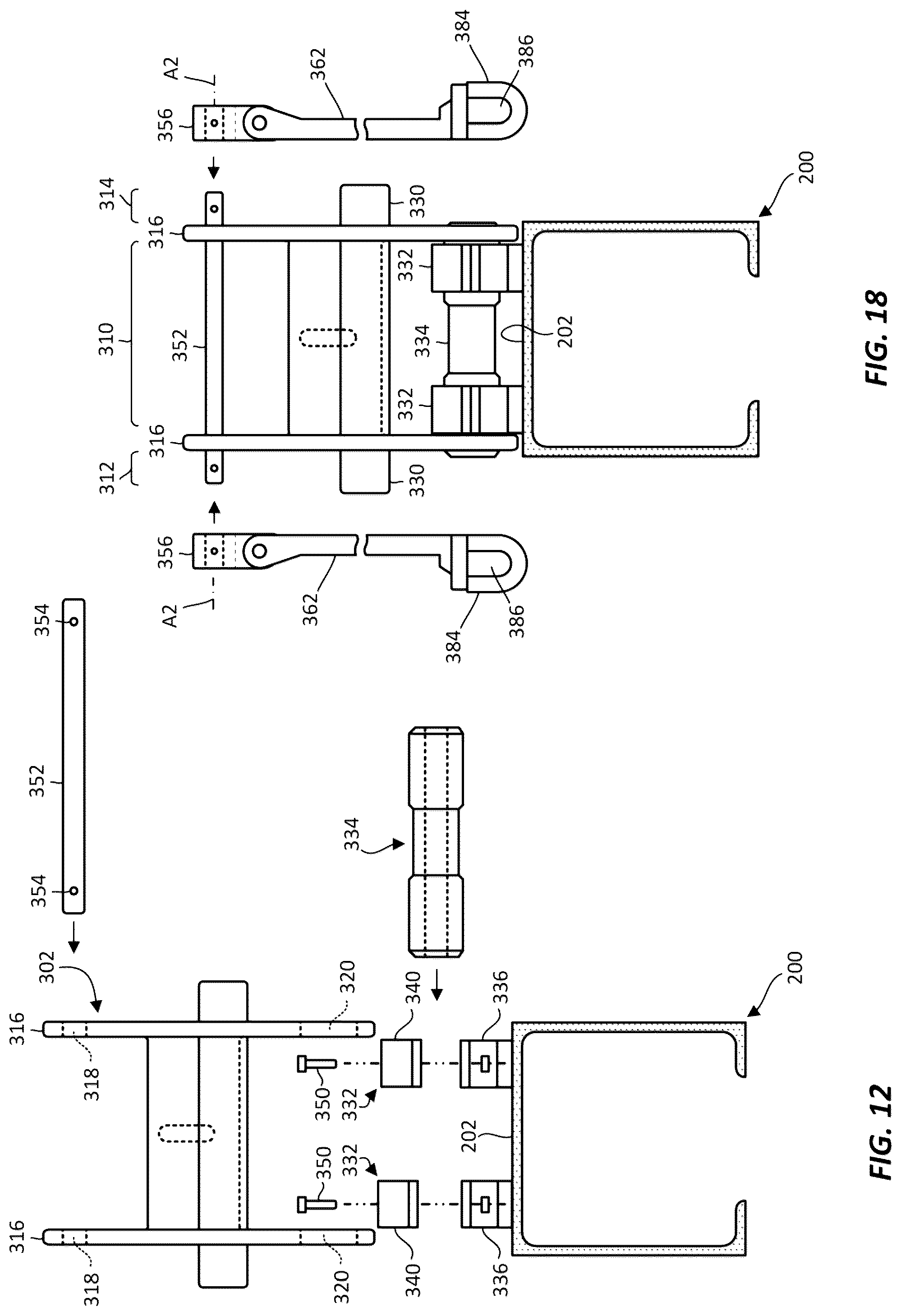 Patent US12103571 Figure 8 – Longitudinal door operating mechanism