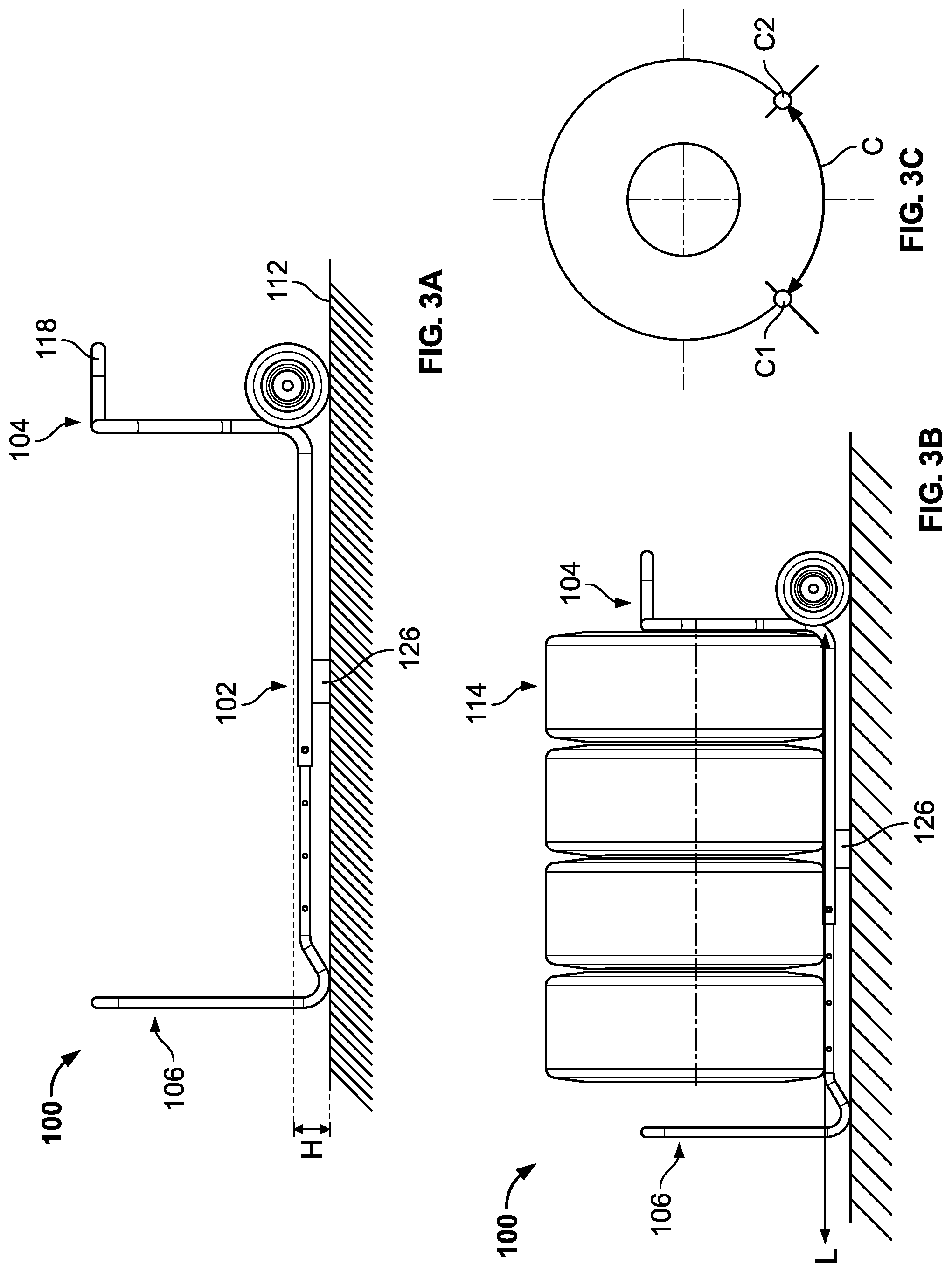Patent US12103575 Figure 3 – Wheel storage apparatus and kit
